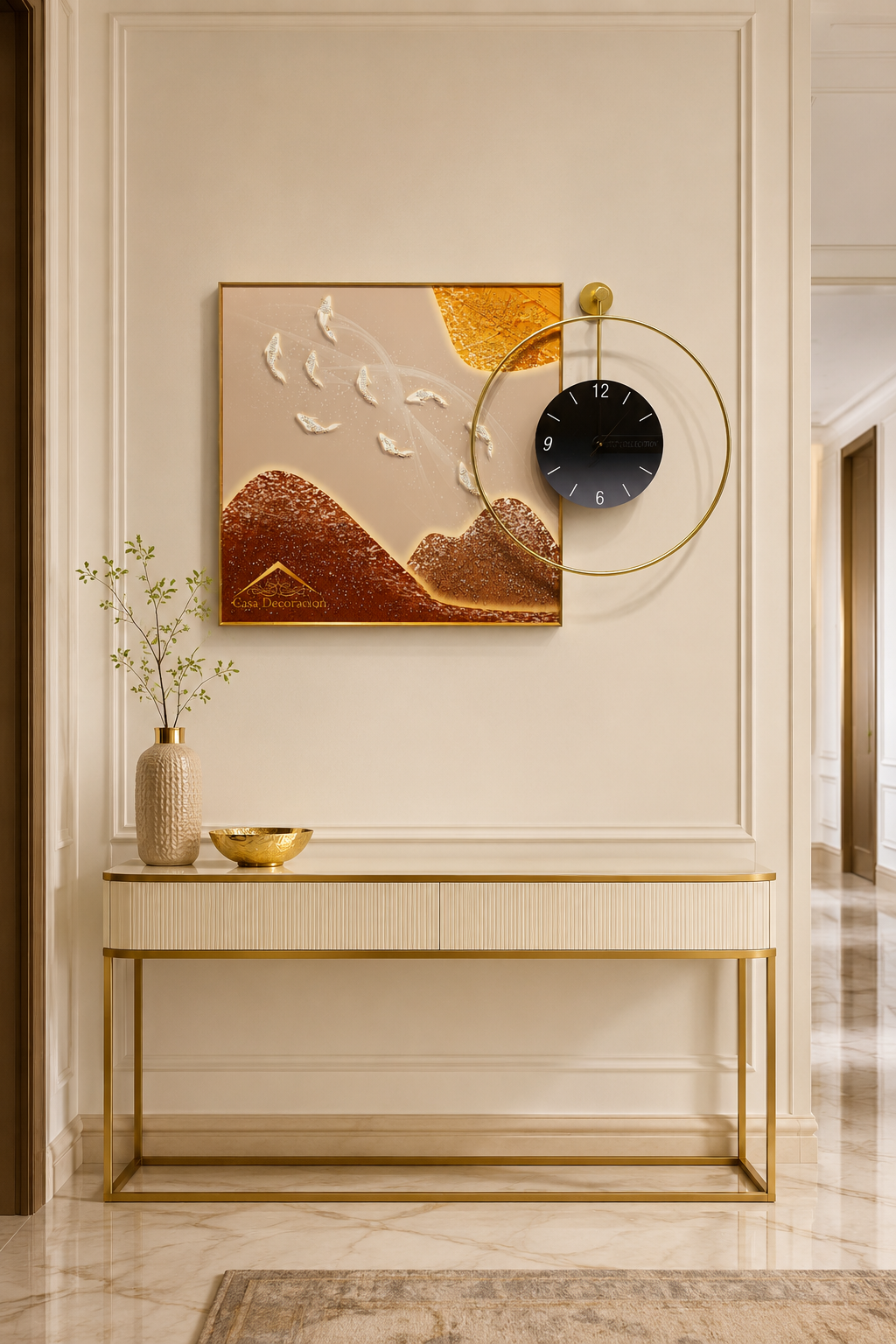 Koi Fish Crystal Painting w/ Clock