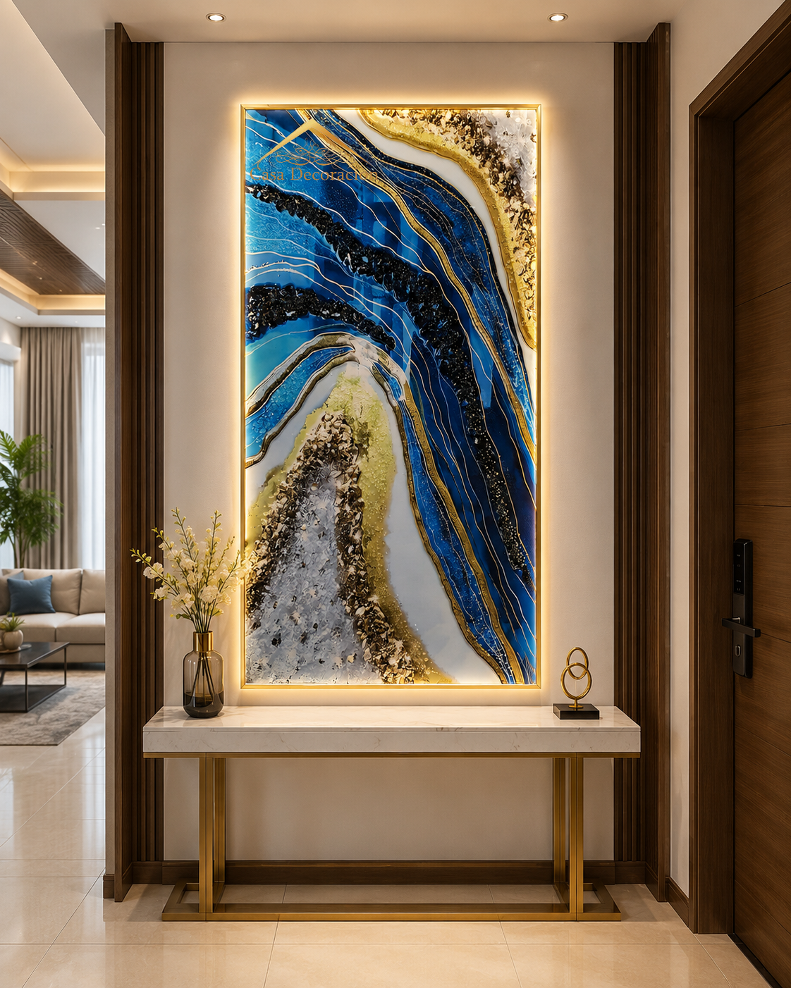 Blue Abstract Portrait Crystal Painting -01
