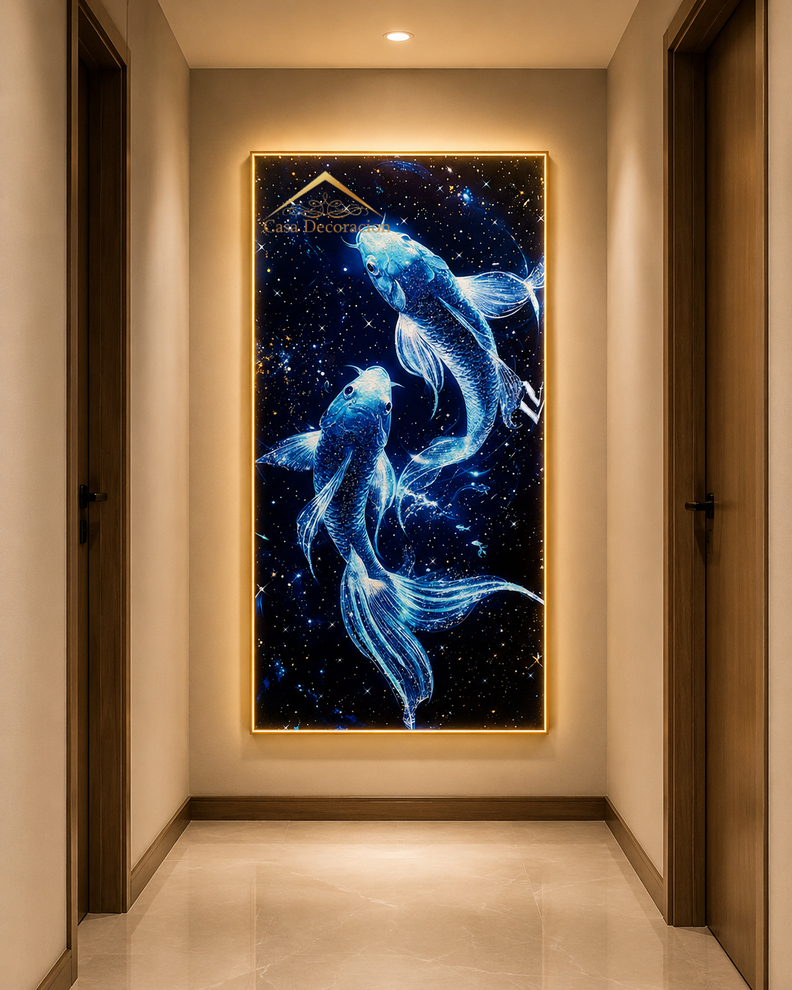 Blue Couple Goldfish Crystal Painting