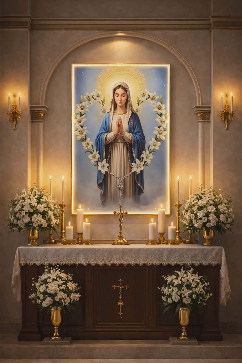 Blessed Mary Crystal Painting 120x80cm