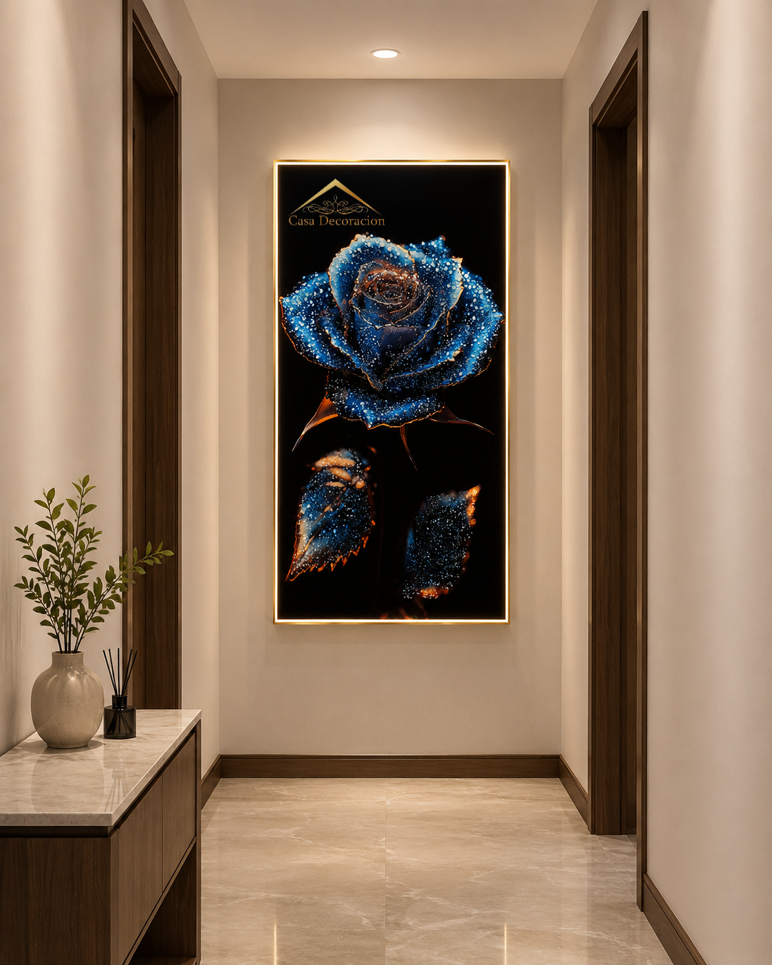 Blue Rose Crystal Painting