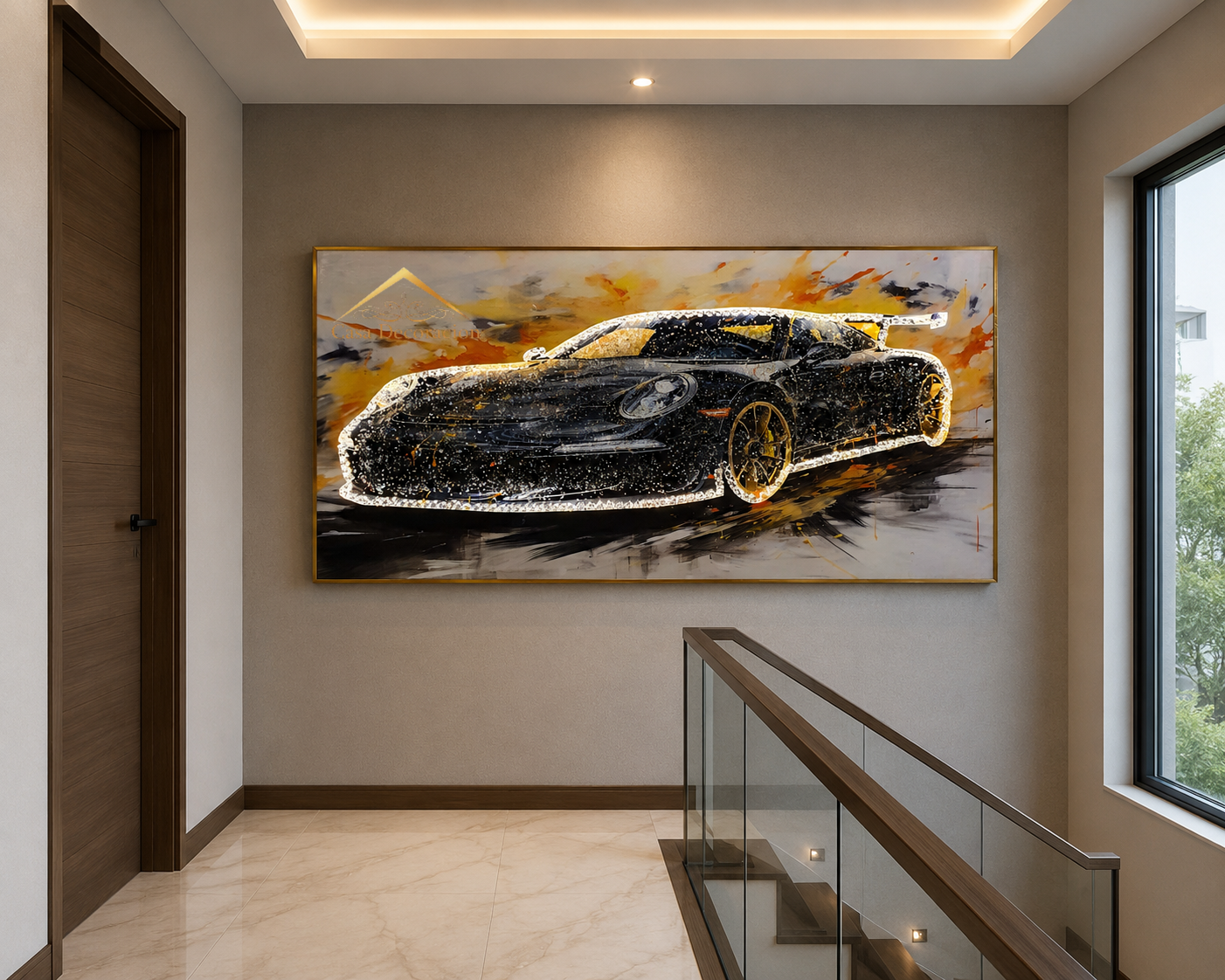 Black Sports Car Crystal Painting