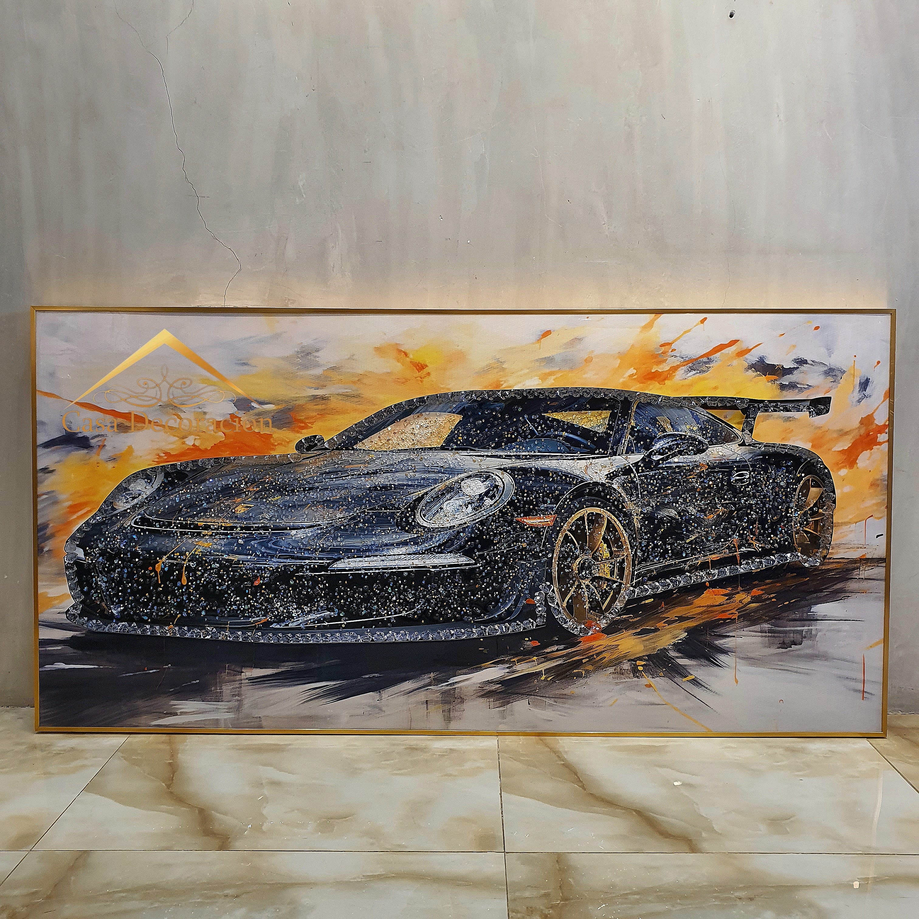 Black Sports Car Crystal Painting