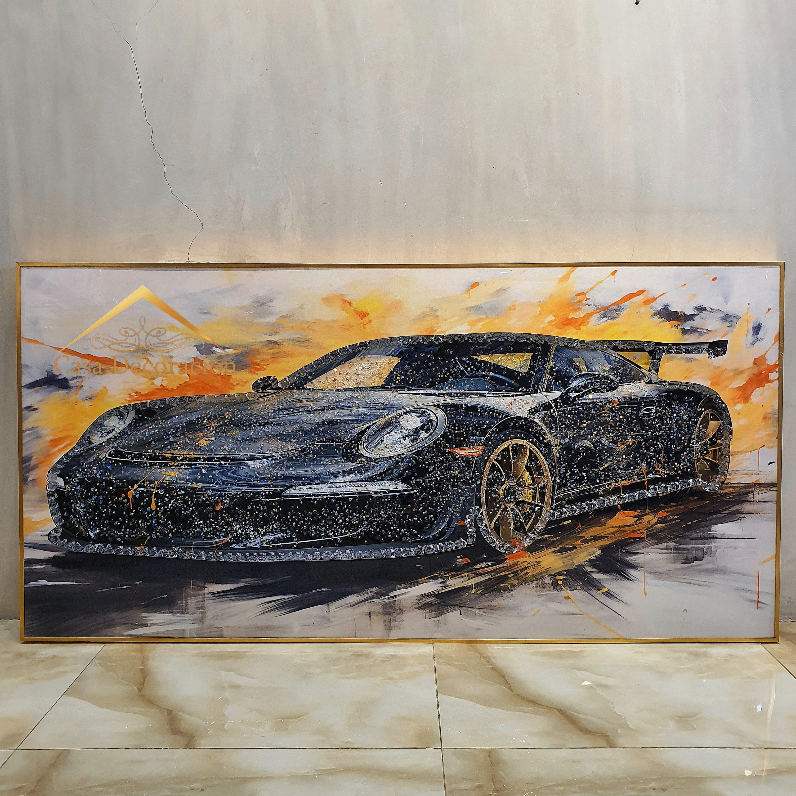 Black Sports Car Crystal Painting