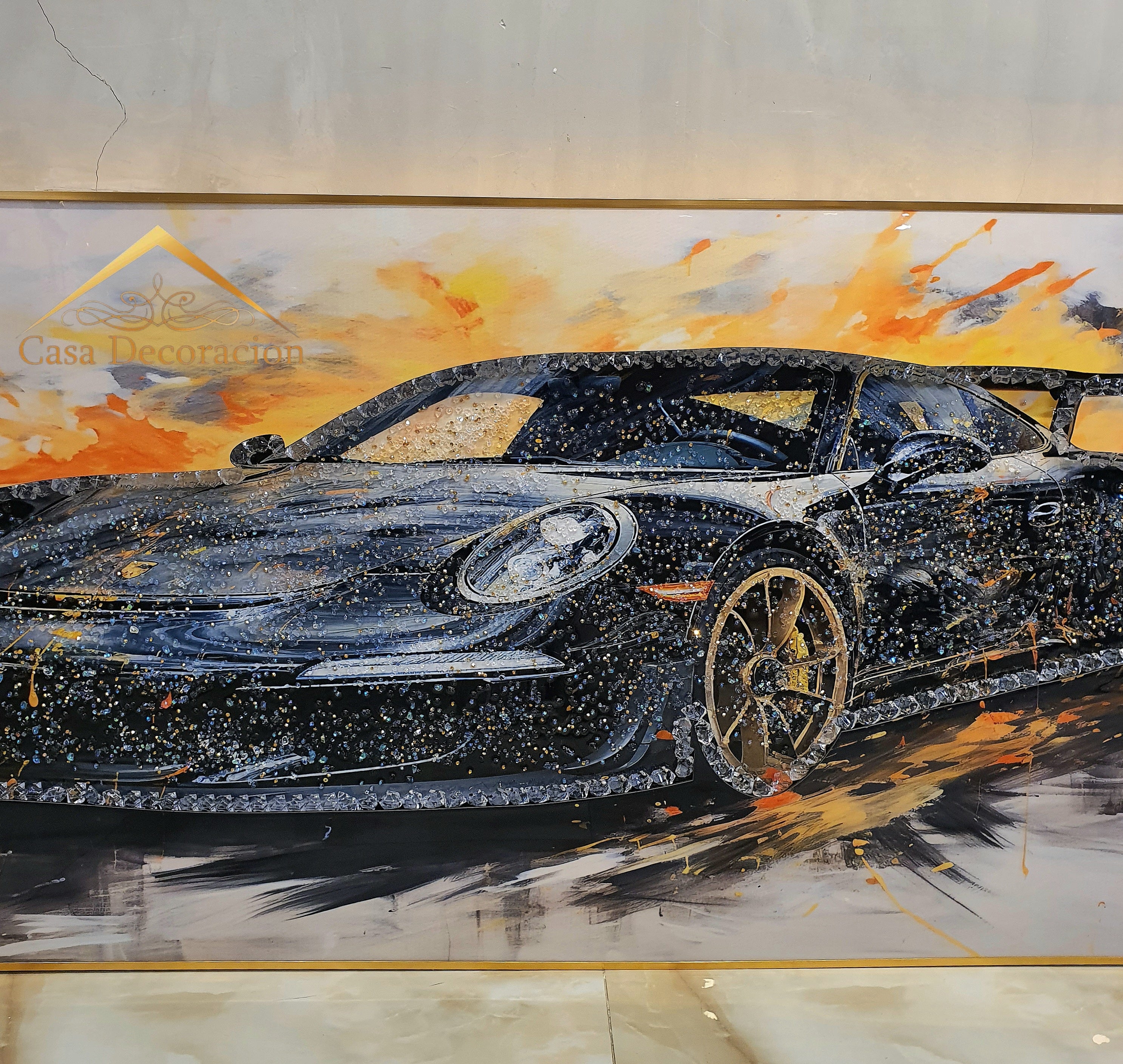 Black Sports Car Crystal Painting