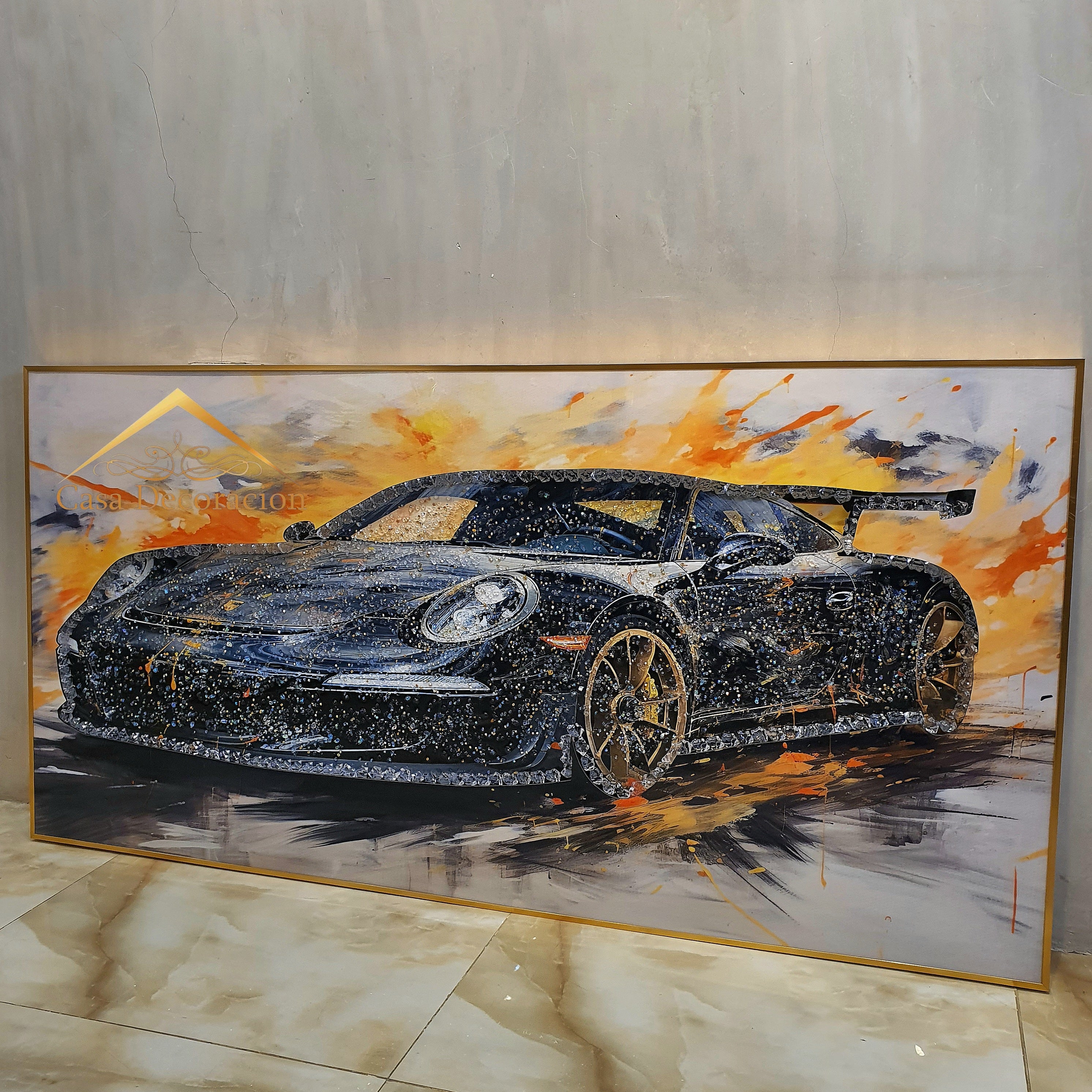 Black Sports Car Crystal Painting
