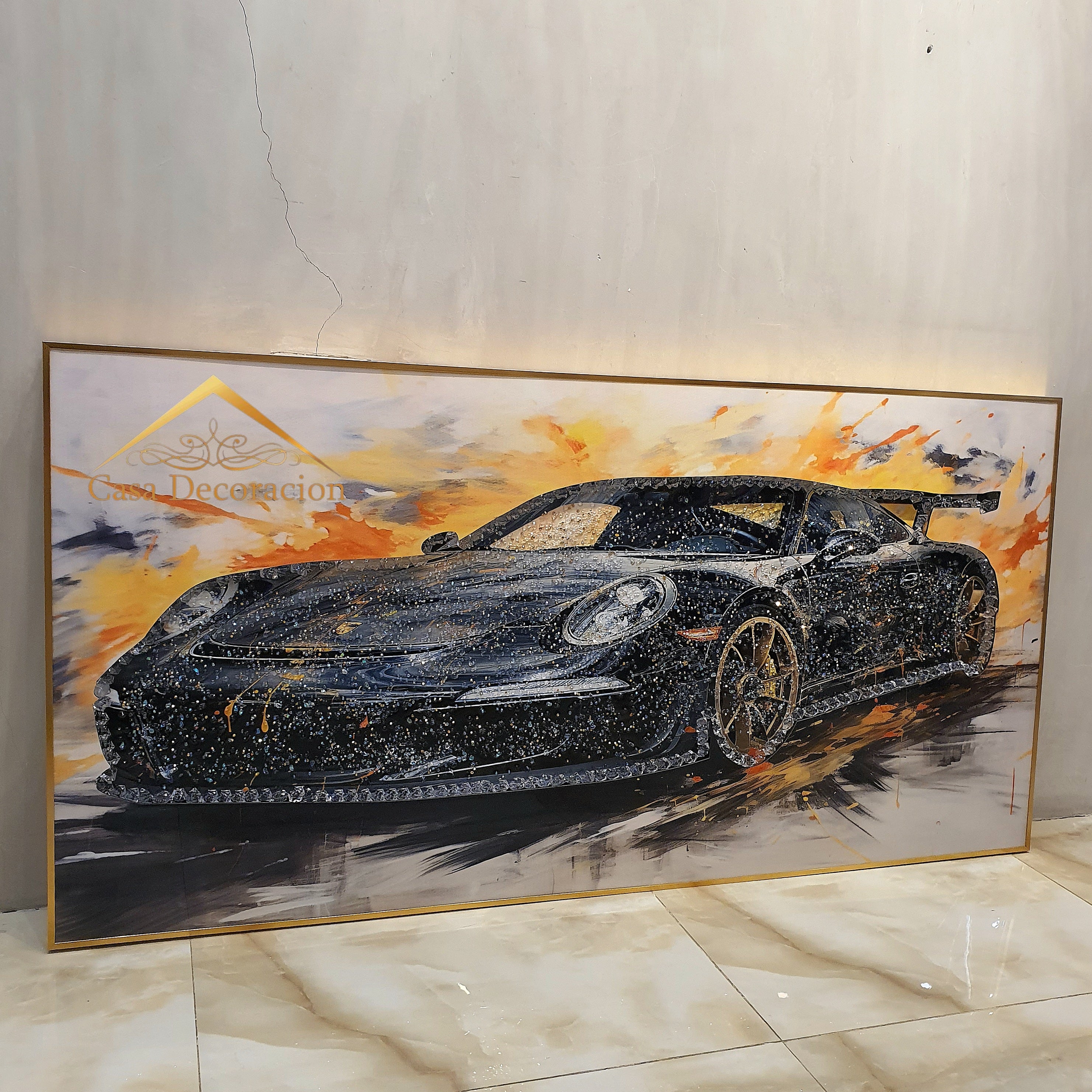 Black Sports Car Crystal Painting