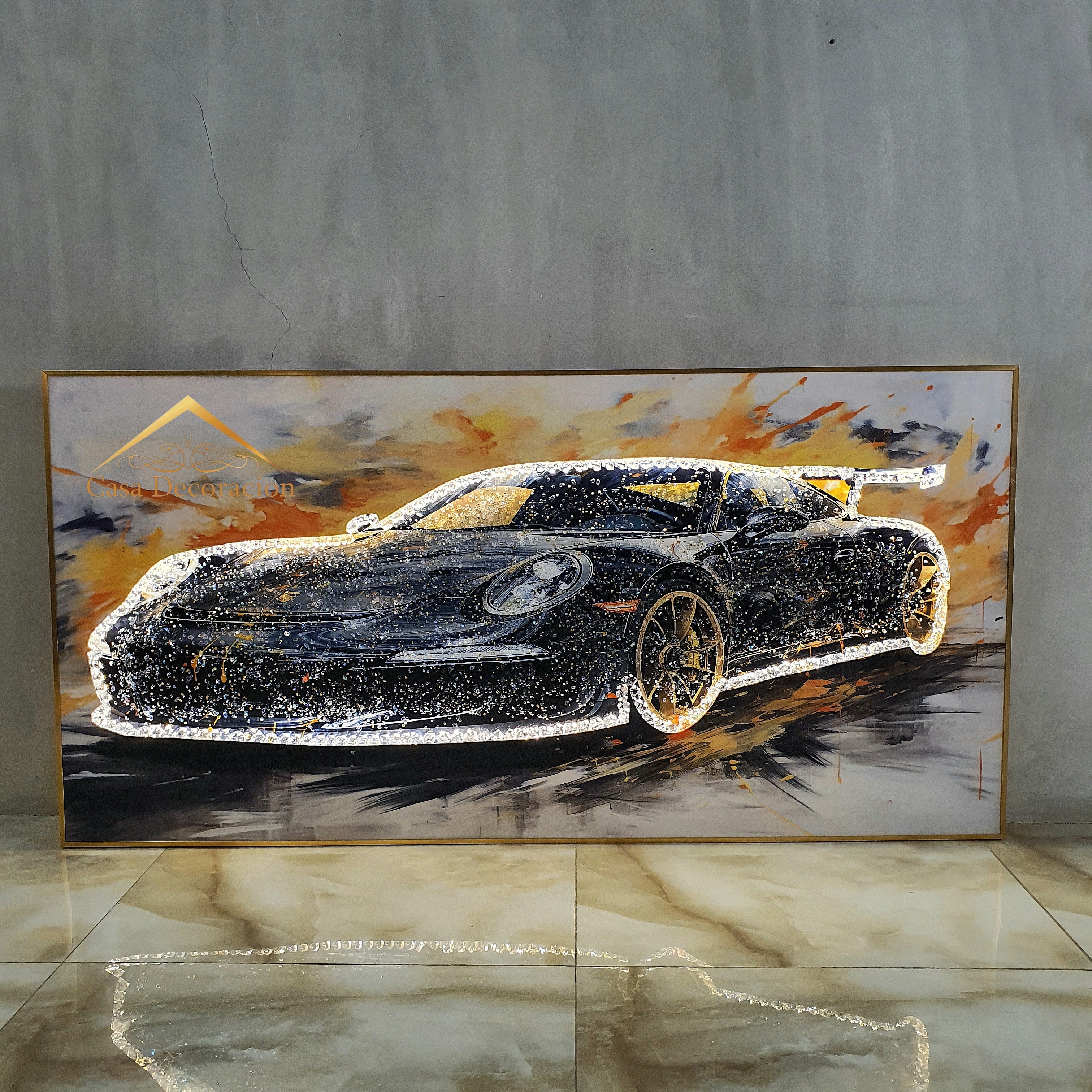 Black Sports Car Crystal Painting