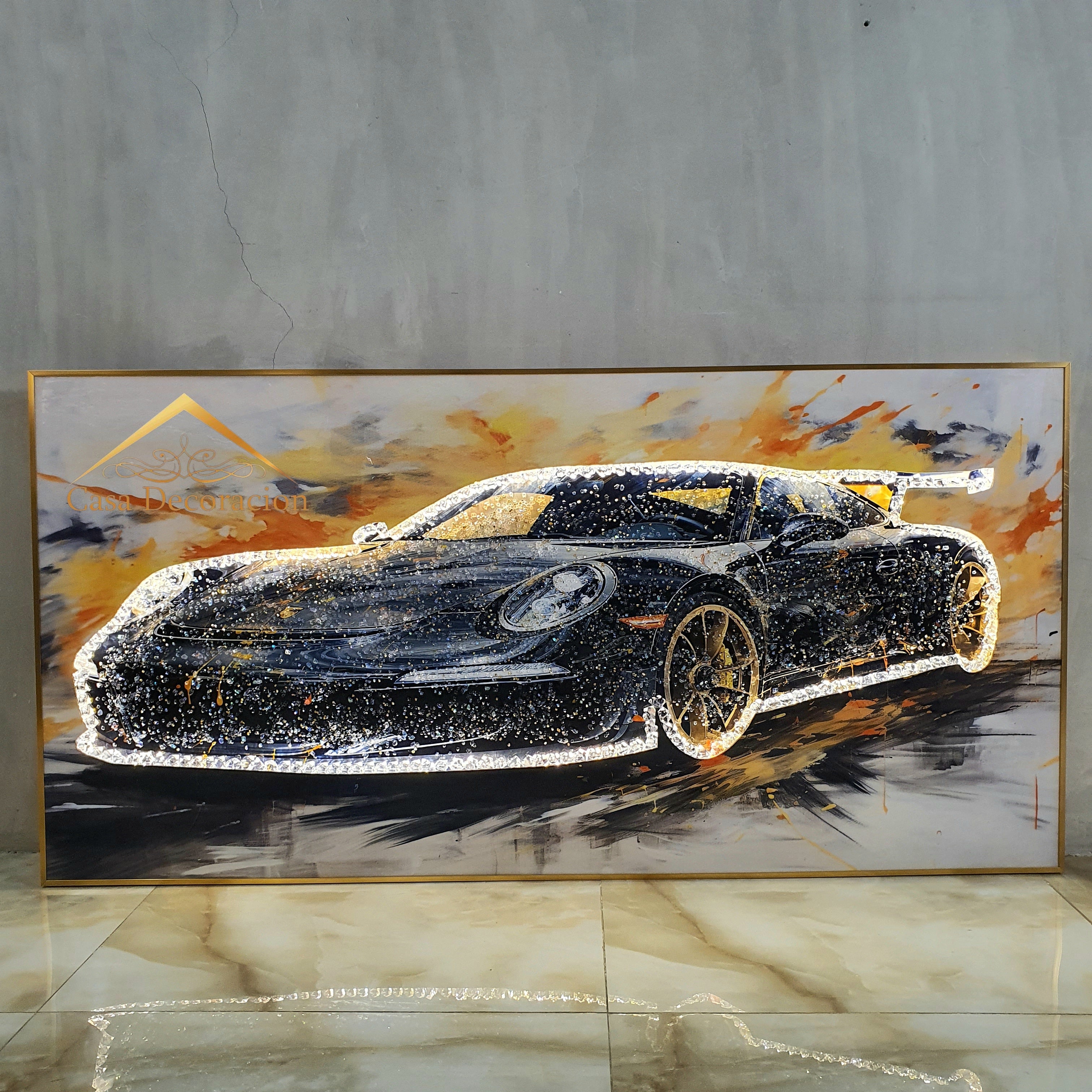 Black Sports Car Crystal Painting
