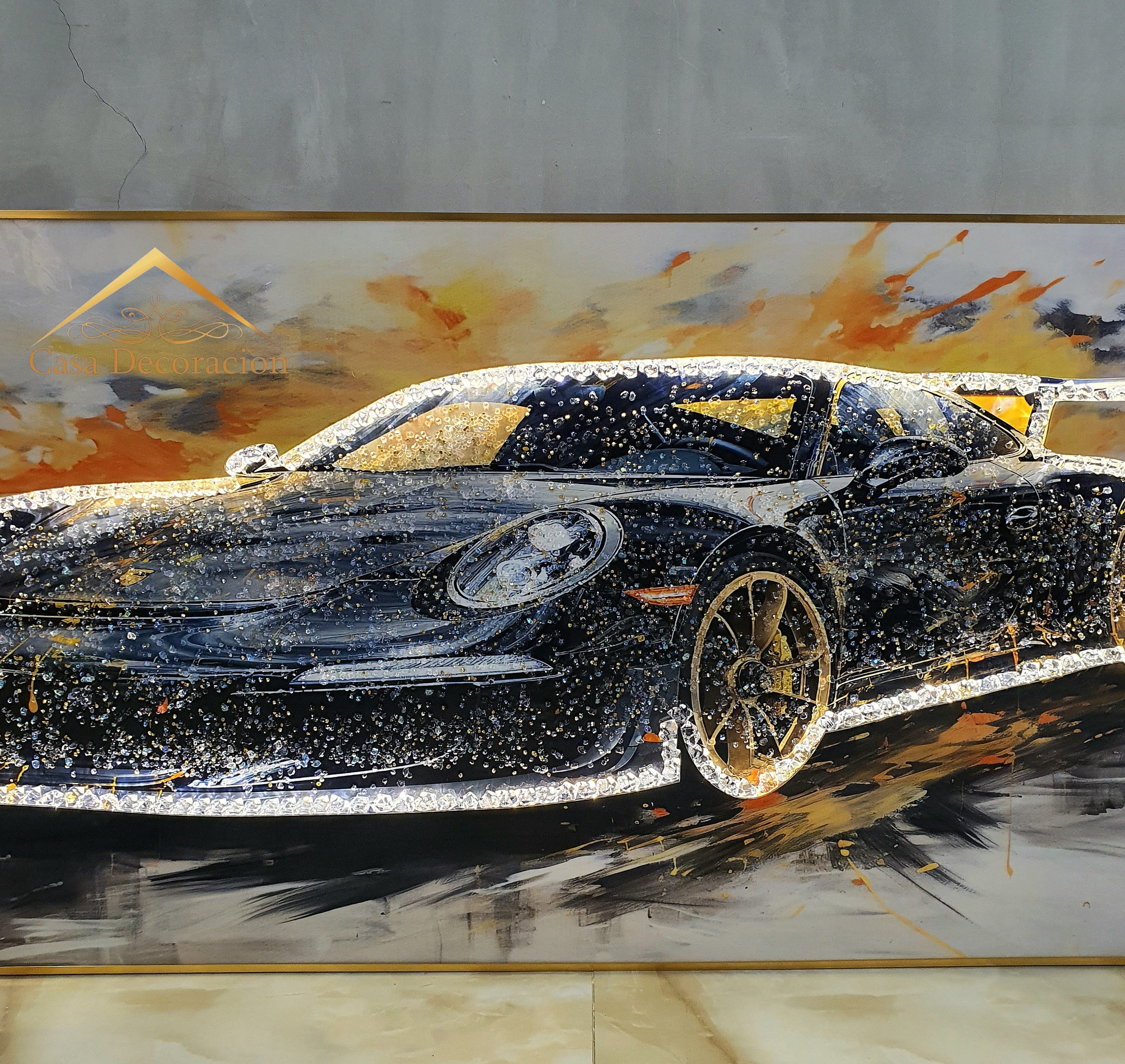 Black Sports Car Crystal Painting