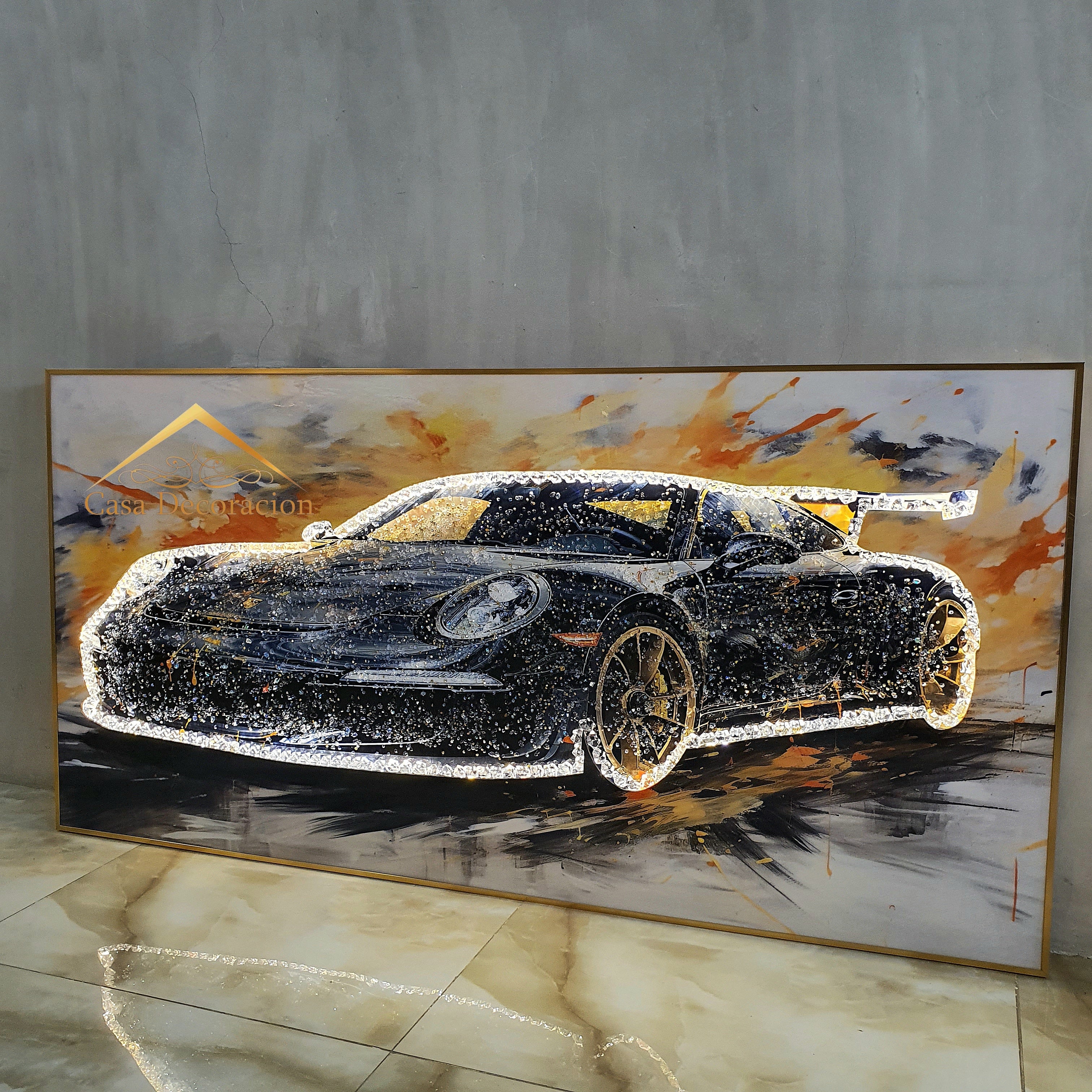 Black Sports Car Crystal Painting