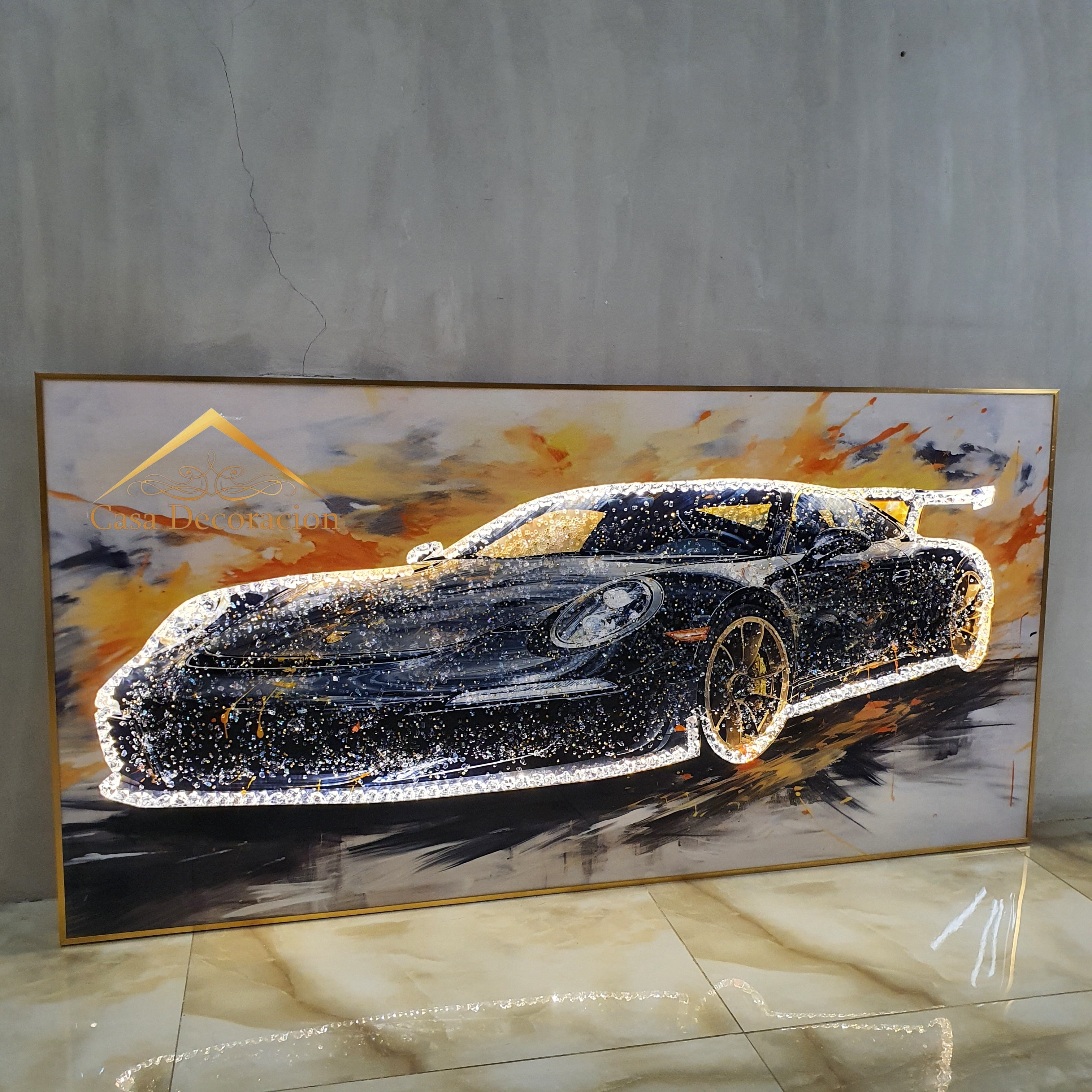 Black Sports Car Crystal Painting