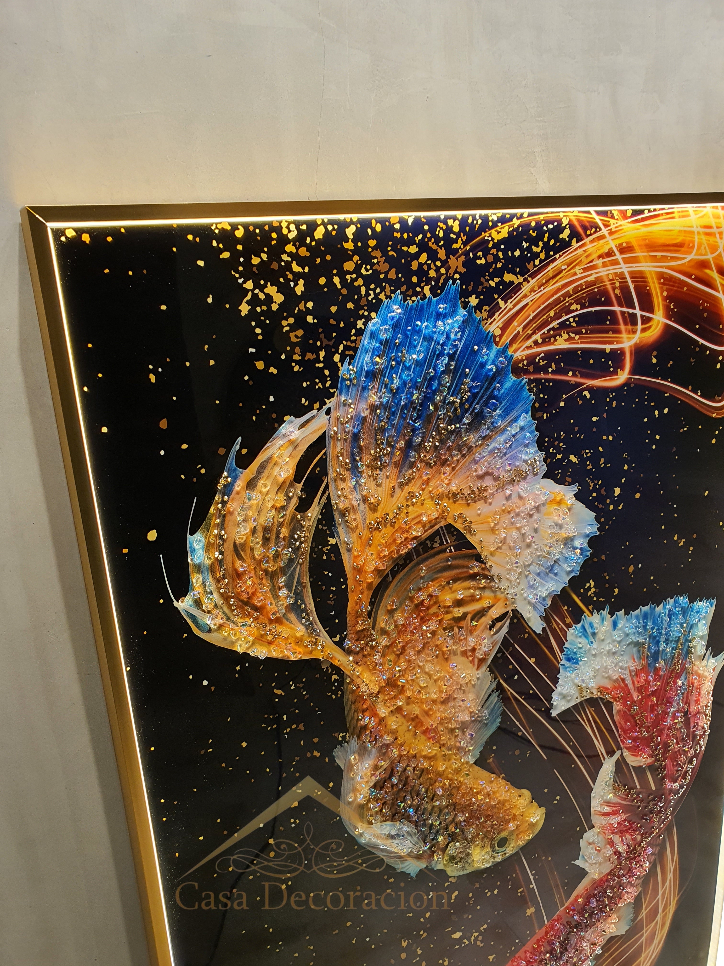 MULTICOLORED BETA FISH - SET OF 3 (100x70*3)