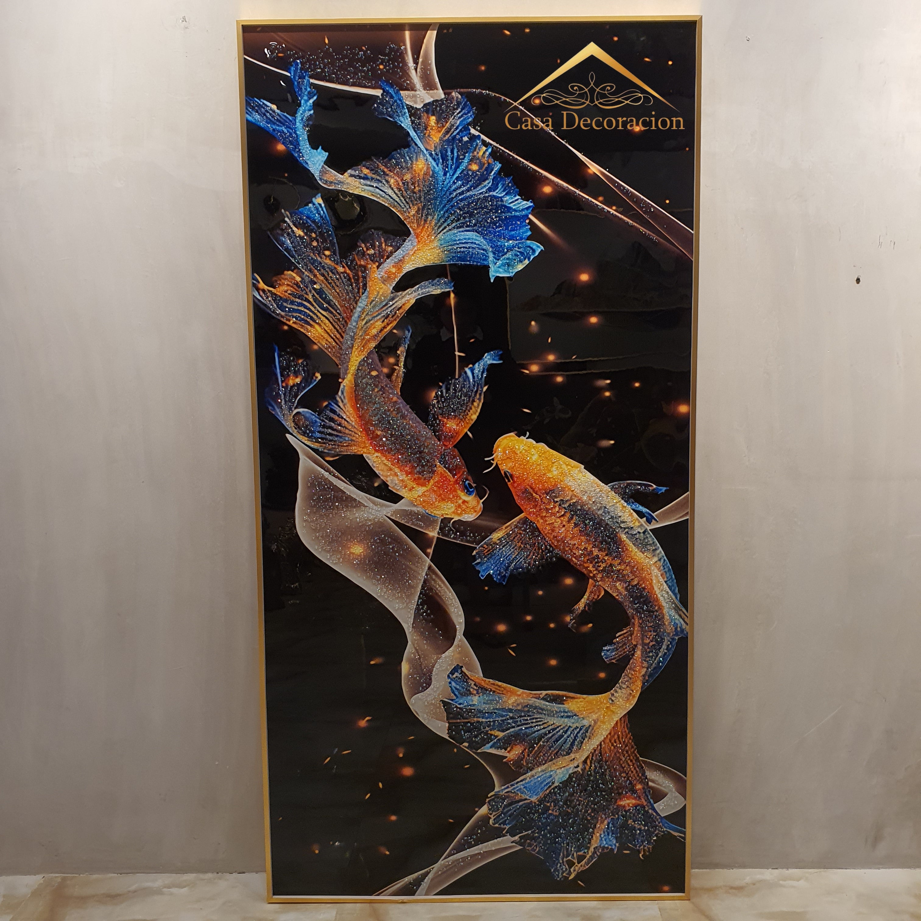 Golden Duo Beta Fish Crystal Painting