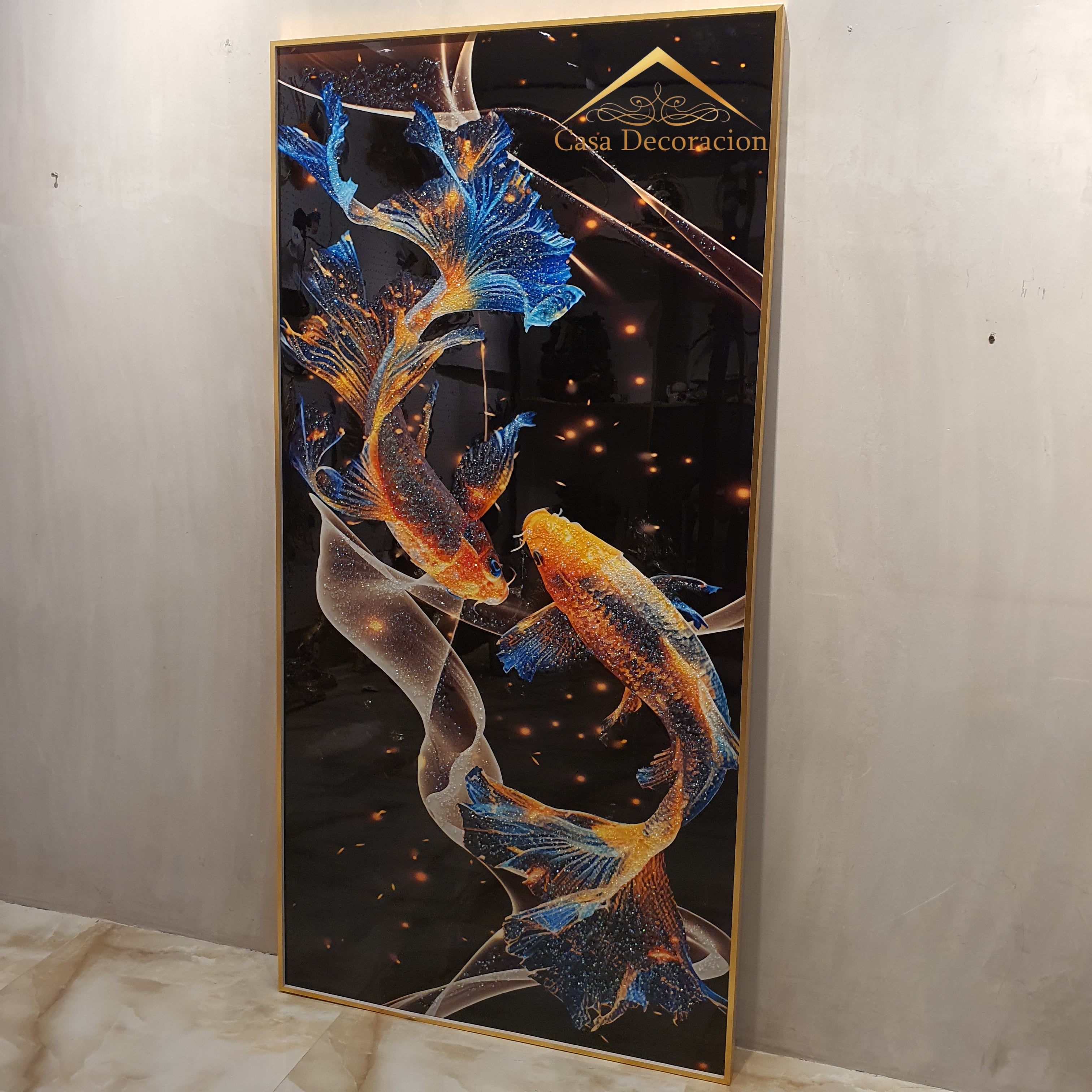 Golden Duo Beta Fish Crystal Painting