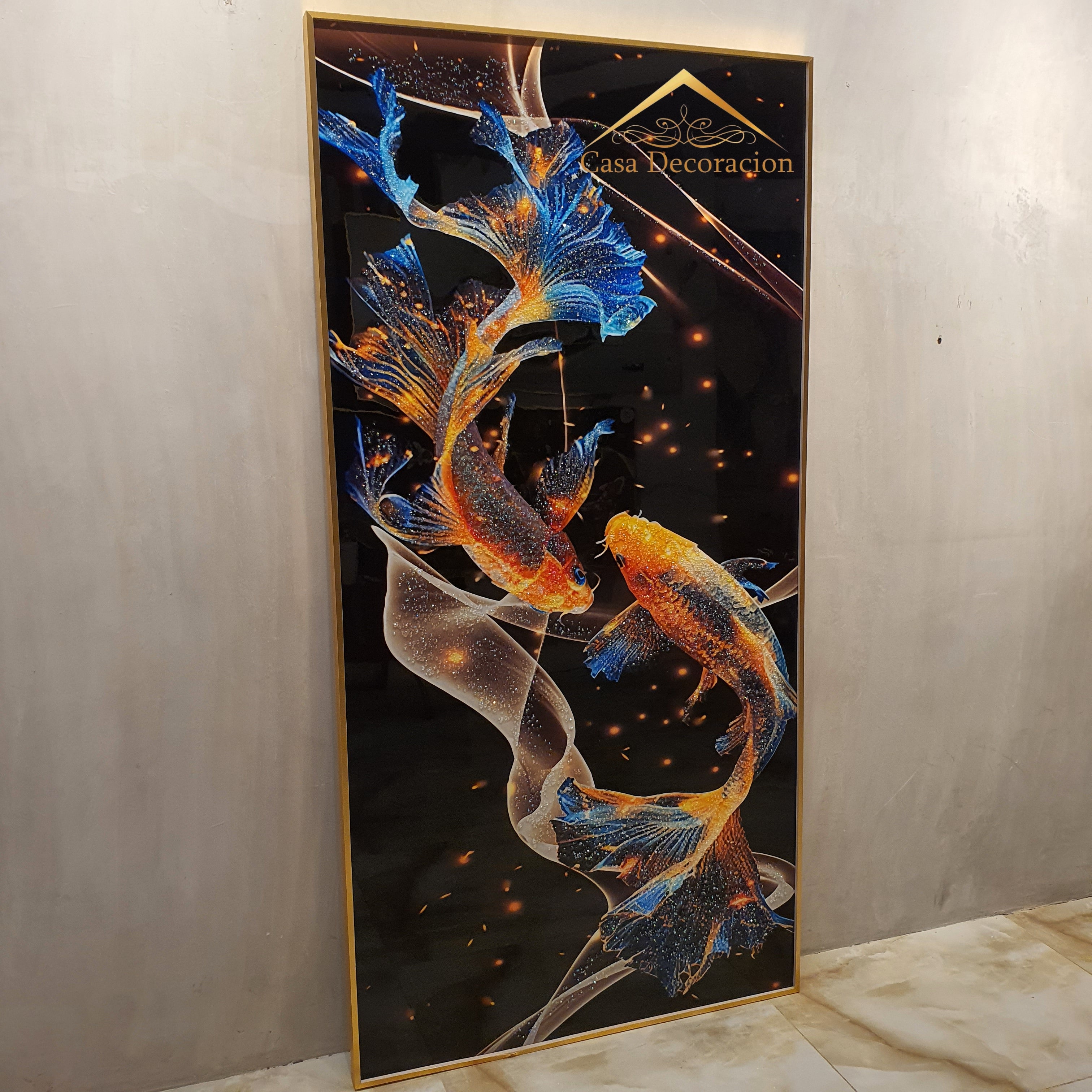 Golden Duo Beta Fish Crystal Painting