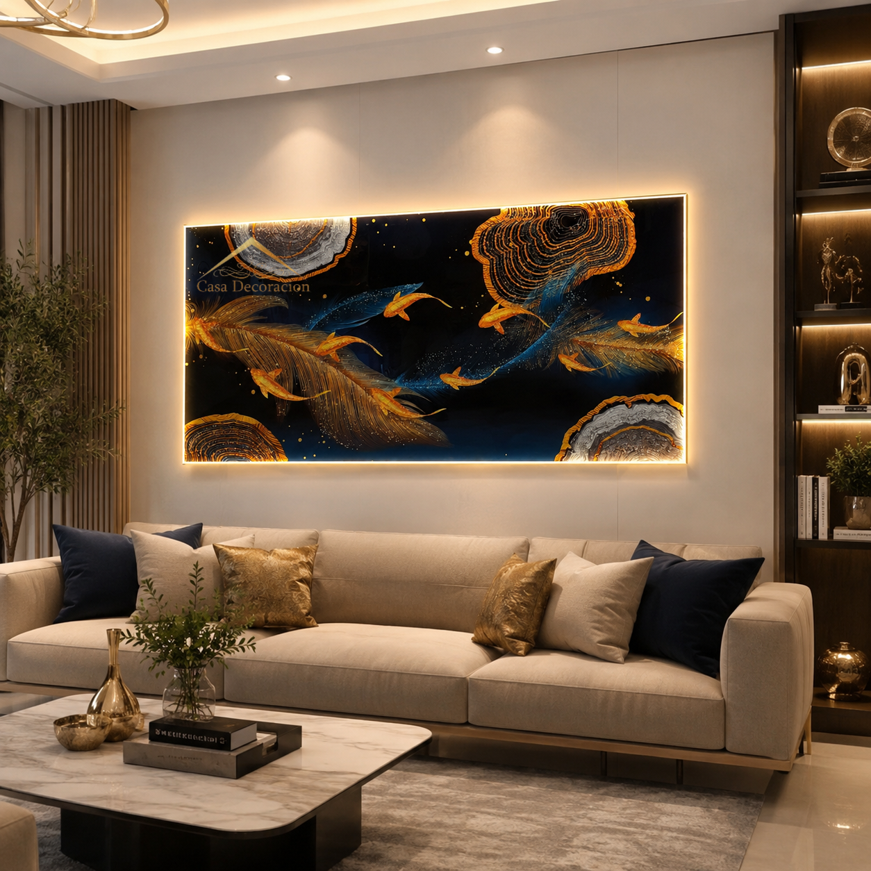 9 Gold Koi Fish Crystal Painting