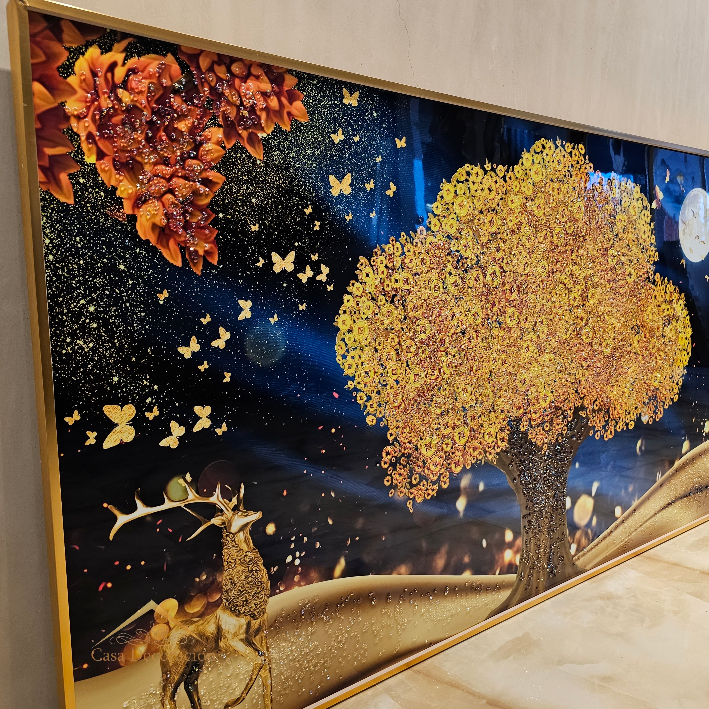 Golden Money Tree - Single Horizontal Crystal Porcelain