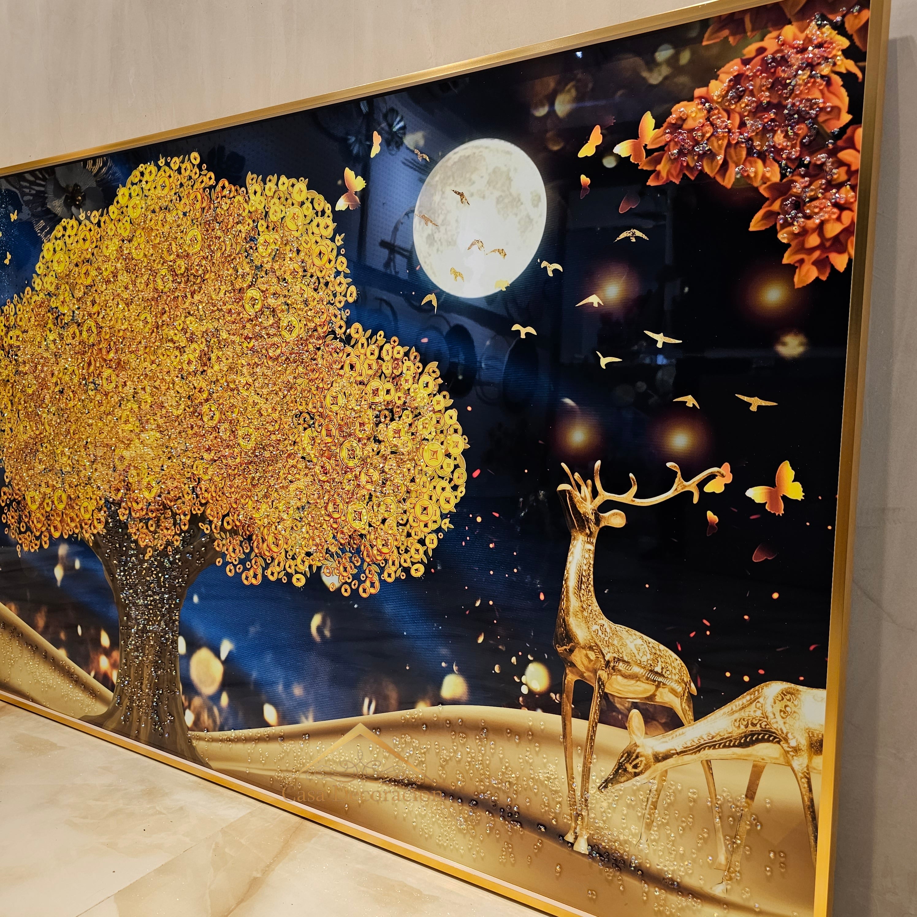 Golden Money Tree - Single Horizontal Crystal Porcelain