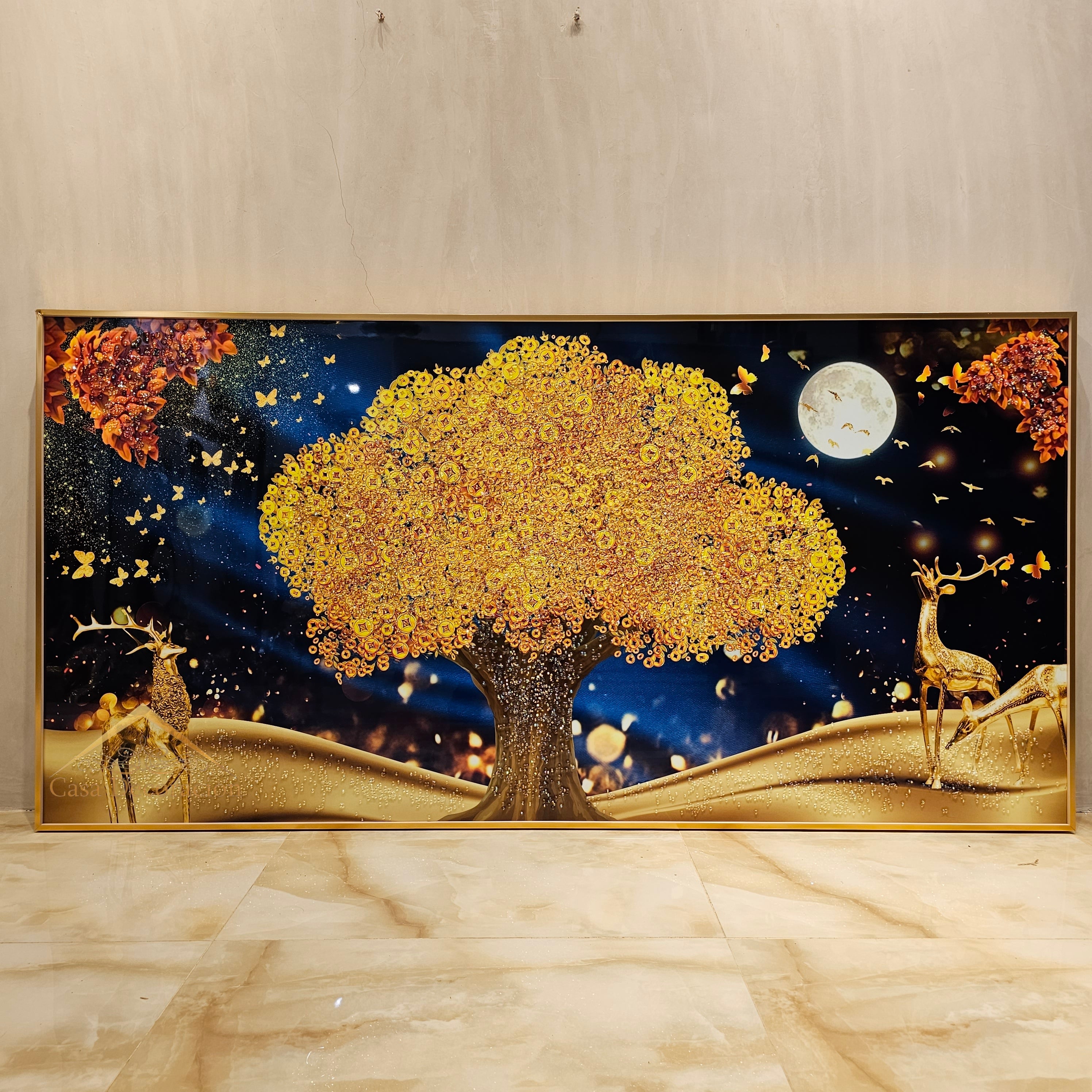 Golden Money Tree - Single Horizontal Crystal Porcelain