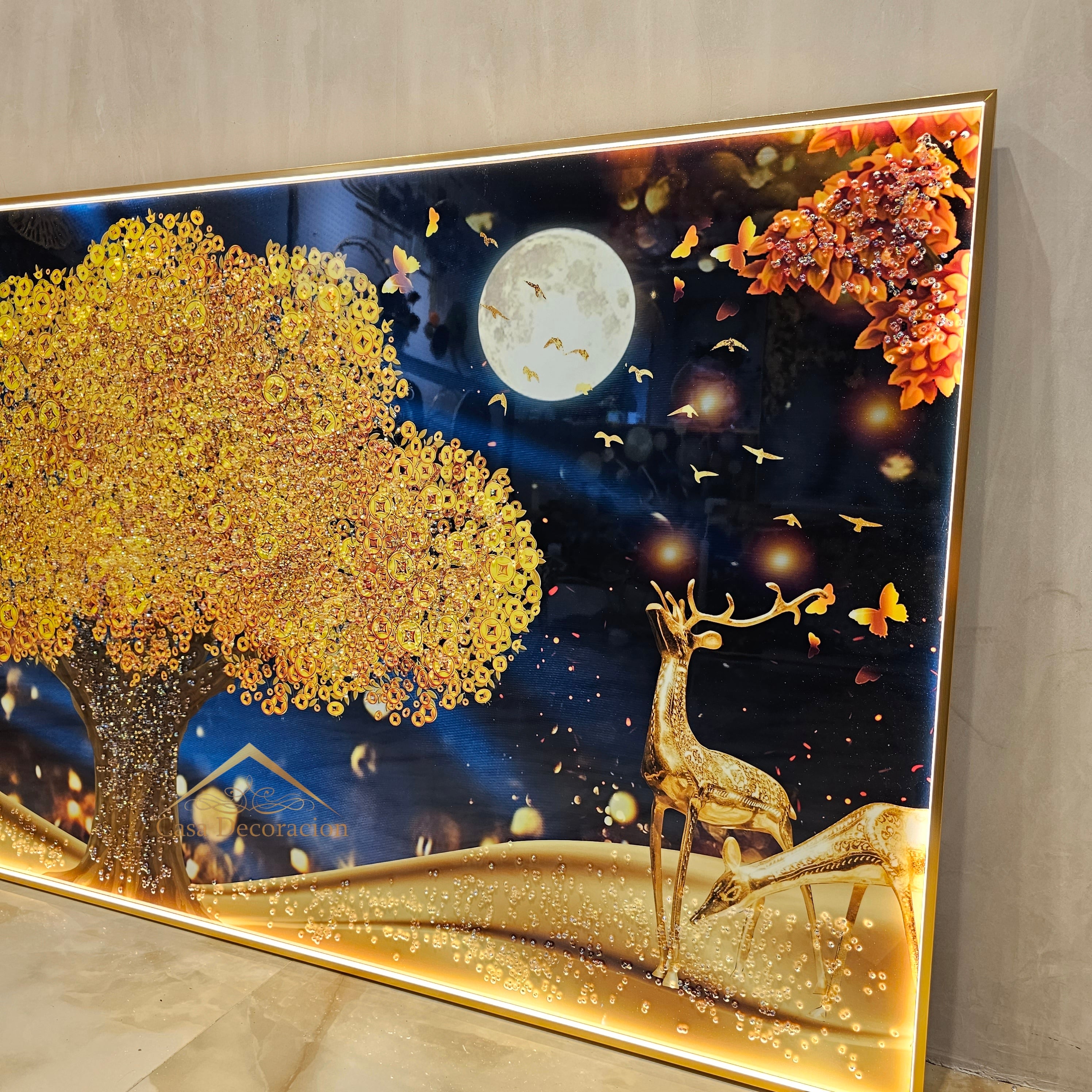 Golden Money Tree - Single Horizontal Crystal Porcelain