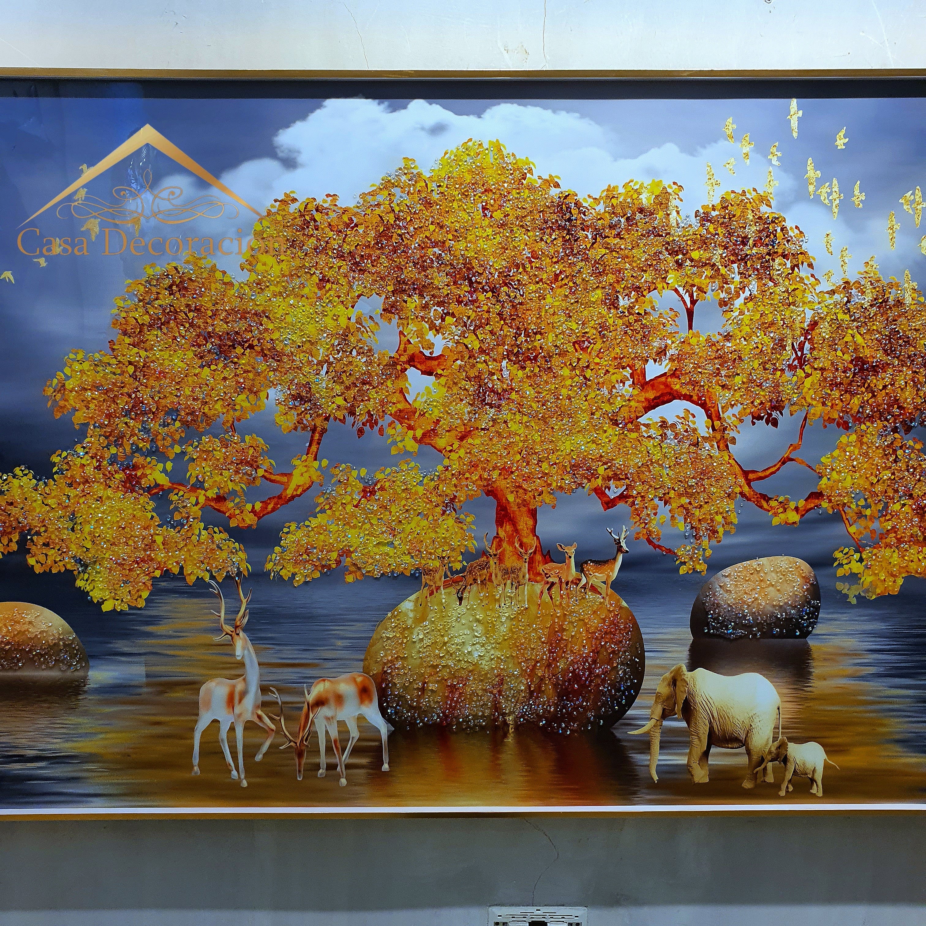 Gold Money Tree W/ LED Light - 03 (160x80cm)