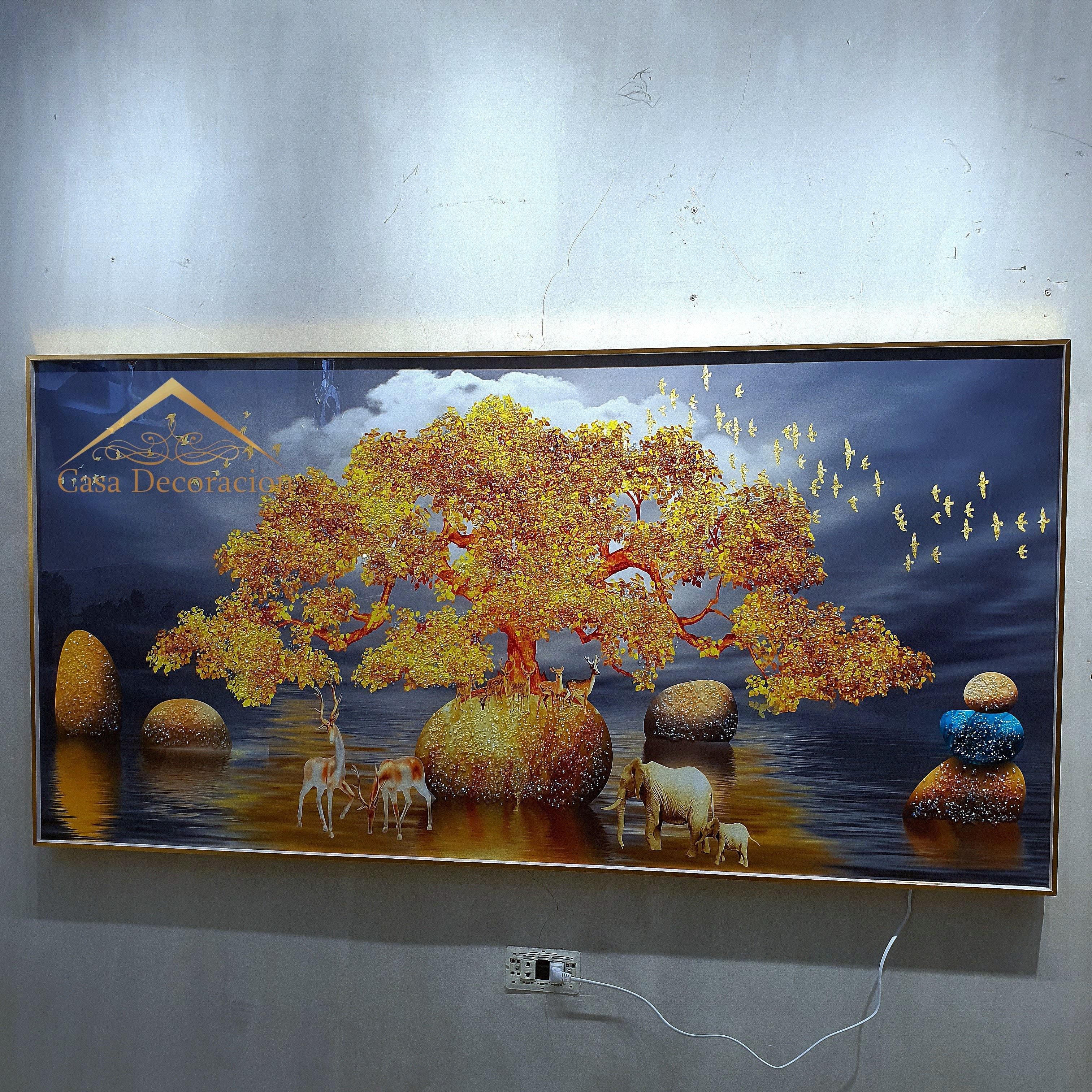 Gold Money Tree W/ LED Light - 03 (160x80cm)