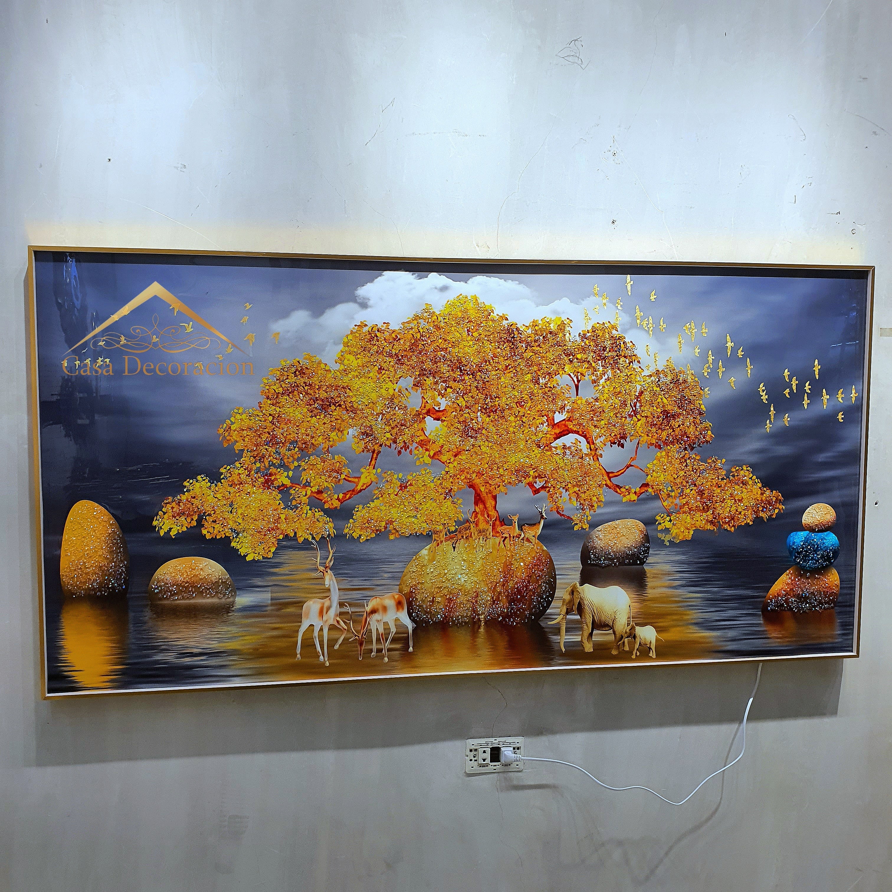 Gold Money Tree W/ LED Light - 03 (160x80cm)