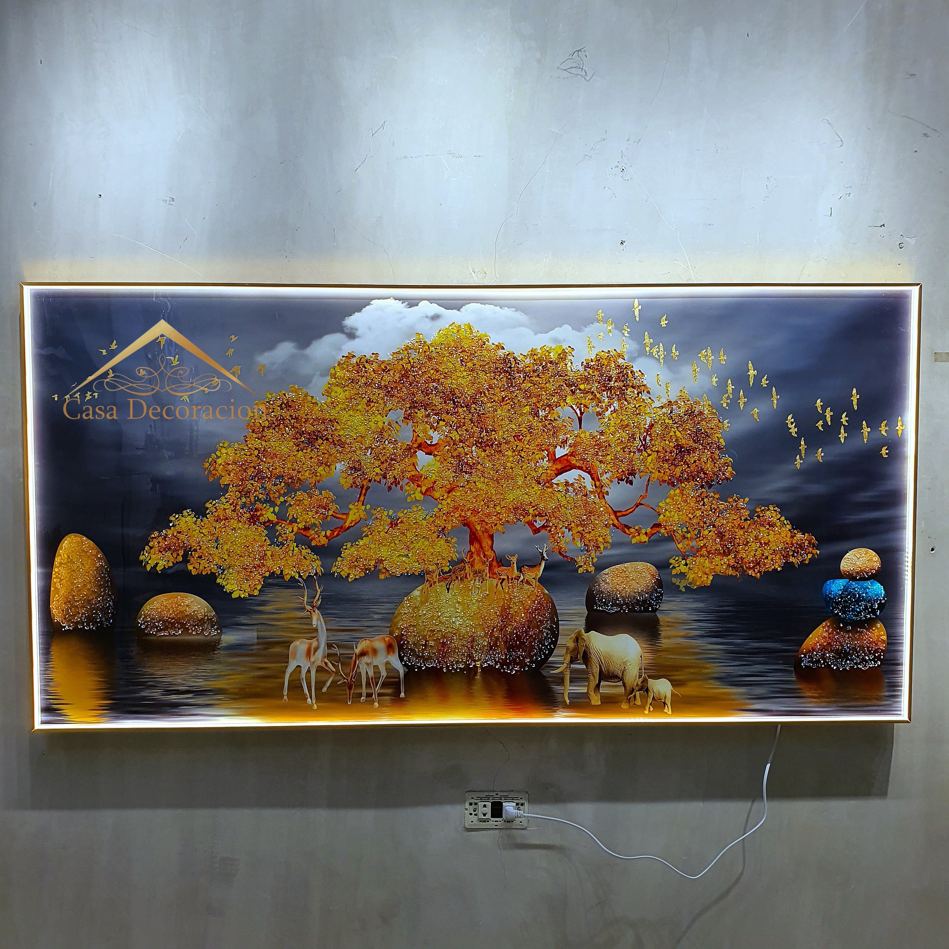 Gold Money Tree W/ LED Light - 03 (160x80cm)