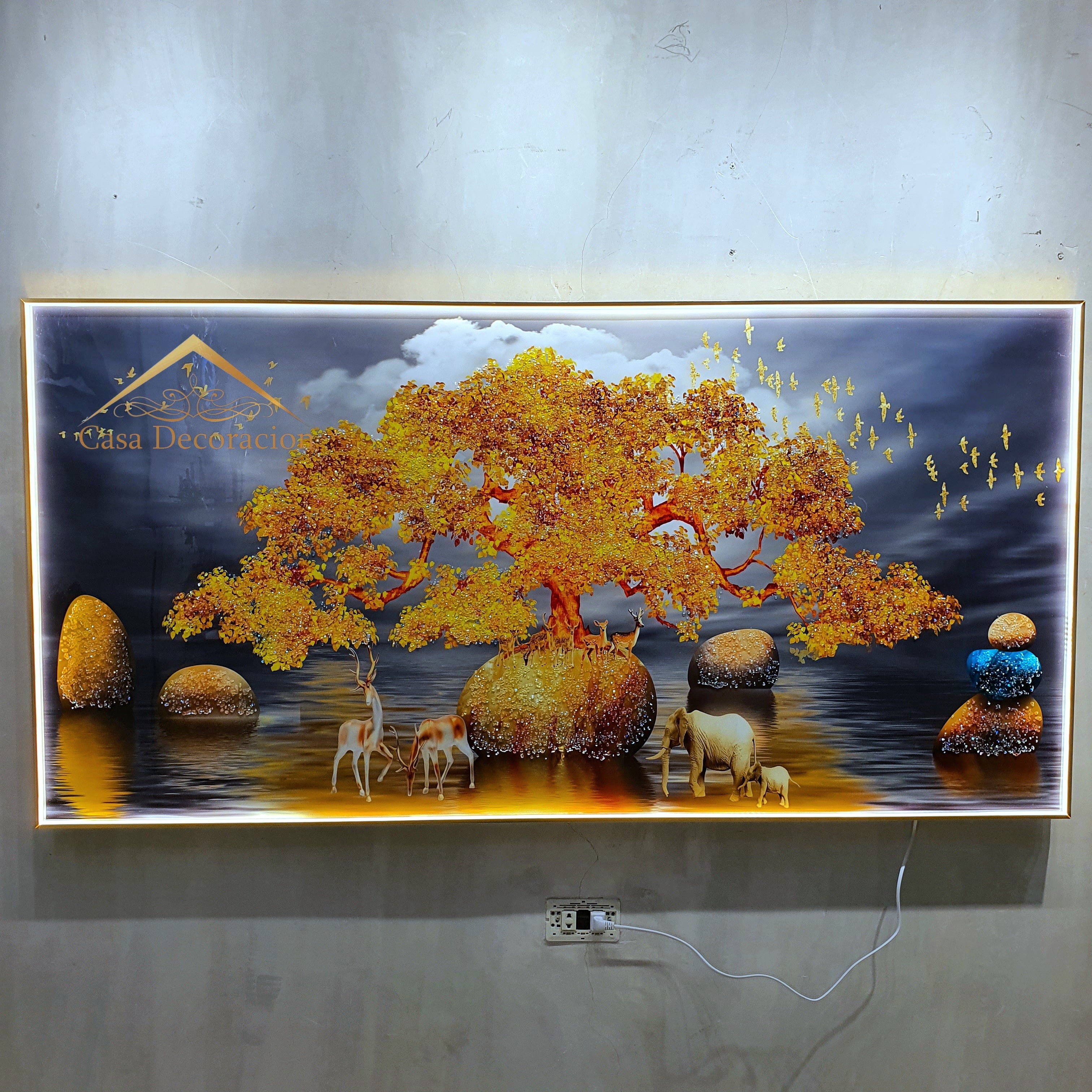 Gold Money Tree W/ LED Light - 03 (160x80cm)