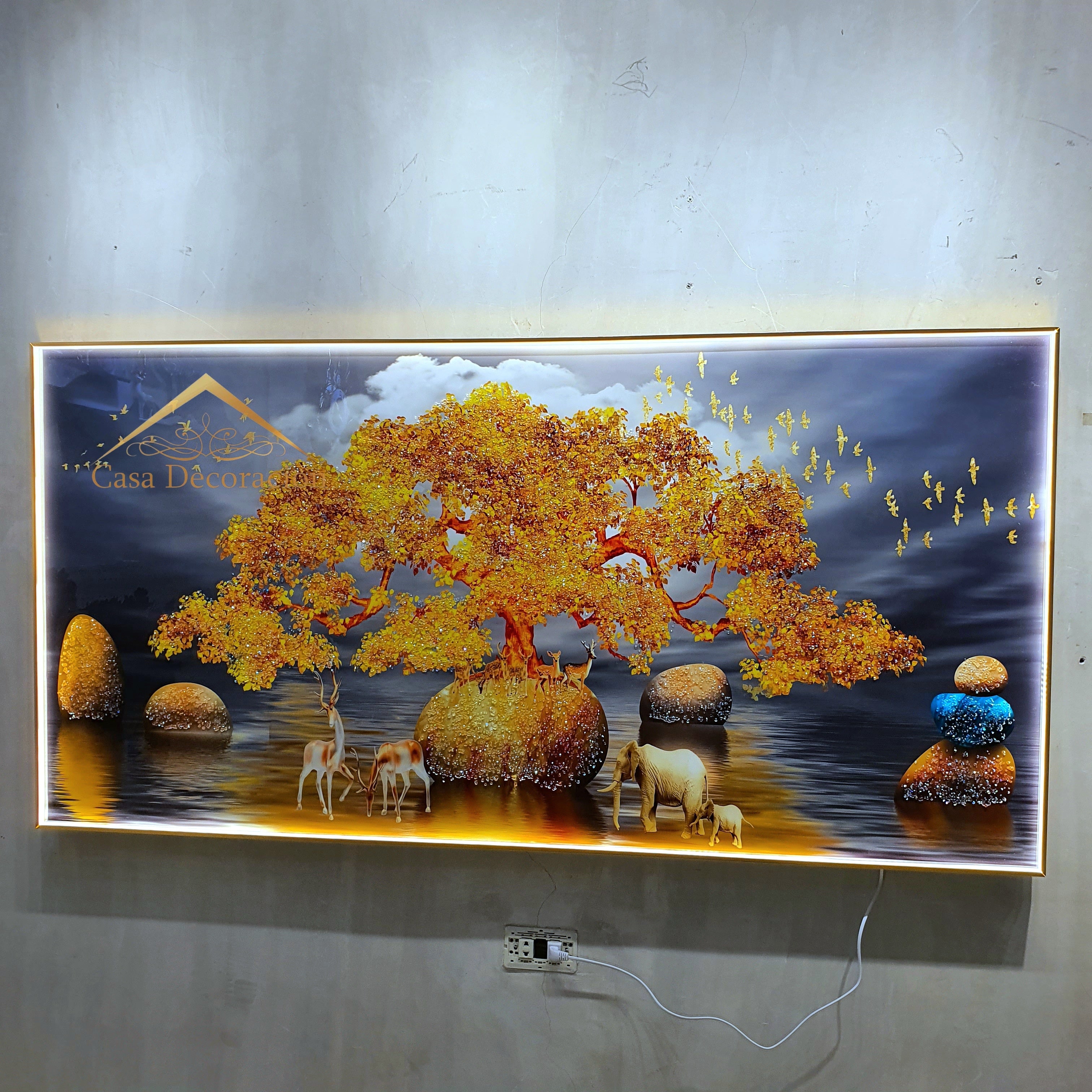 Gold Money Tree W/ LED Light - 03 (160x80cm)