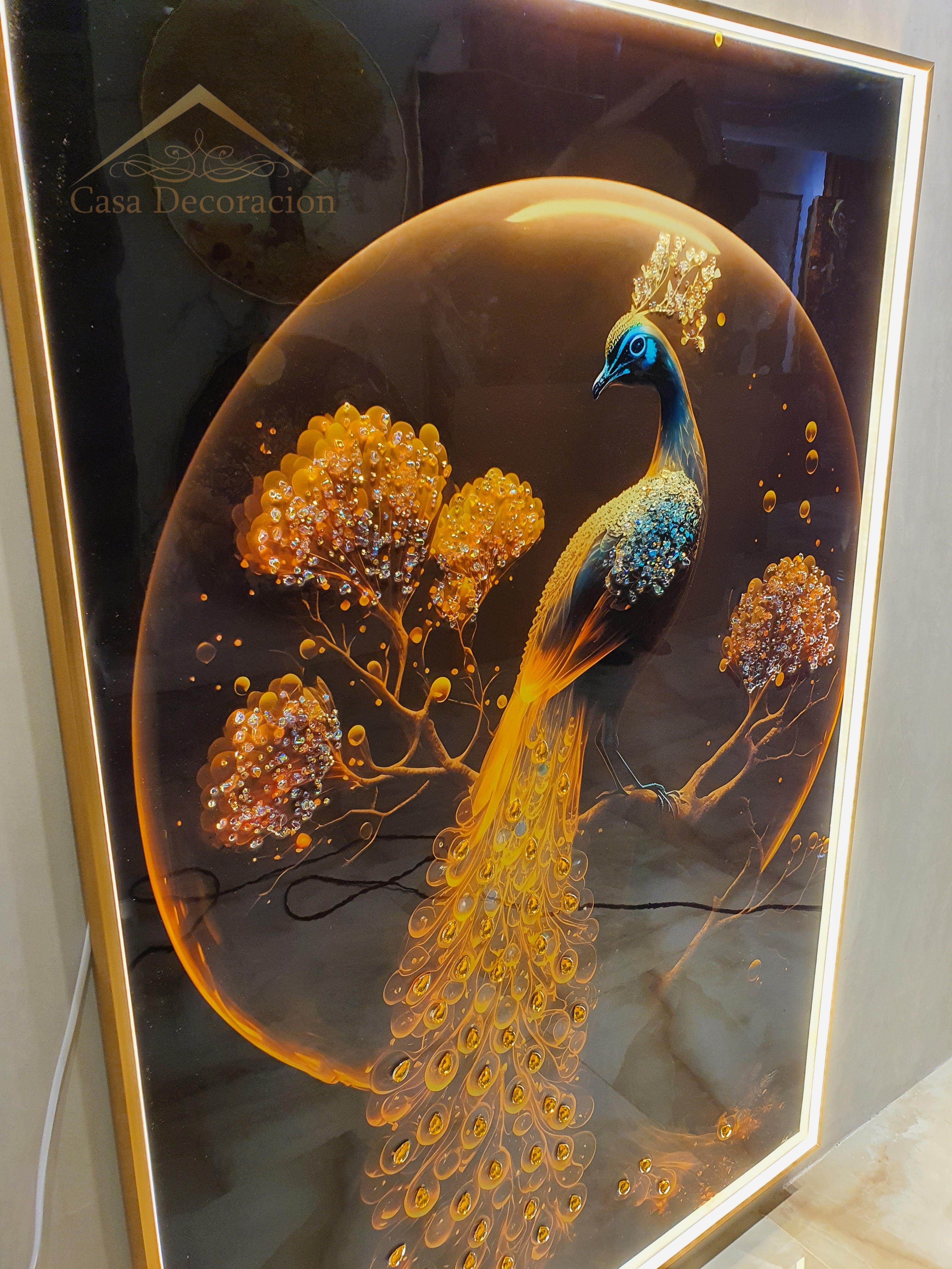 Golden Peacock Portrait - 001