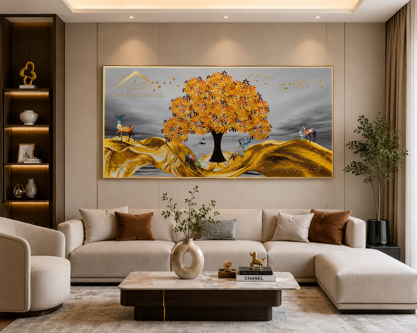 Golden Rich Tree Crystal painting