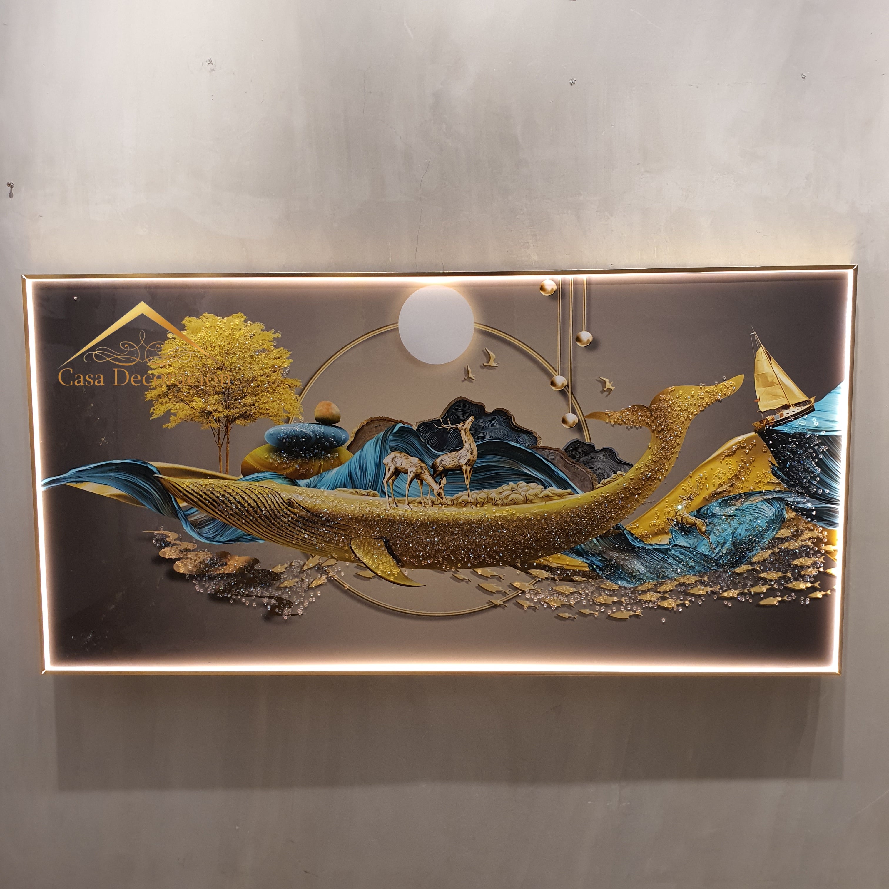 Modern Nature design Crystal Porcelain W/ 3D Embossed Beads