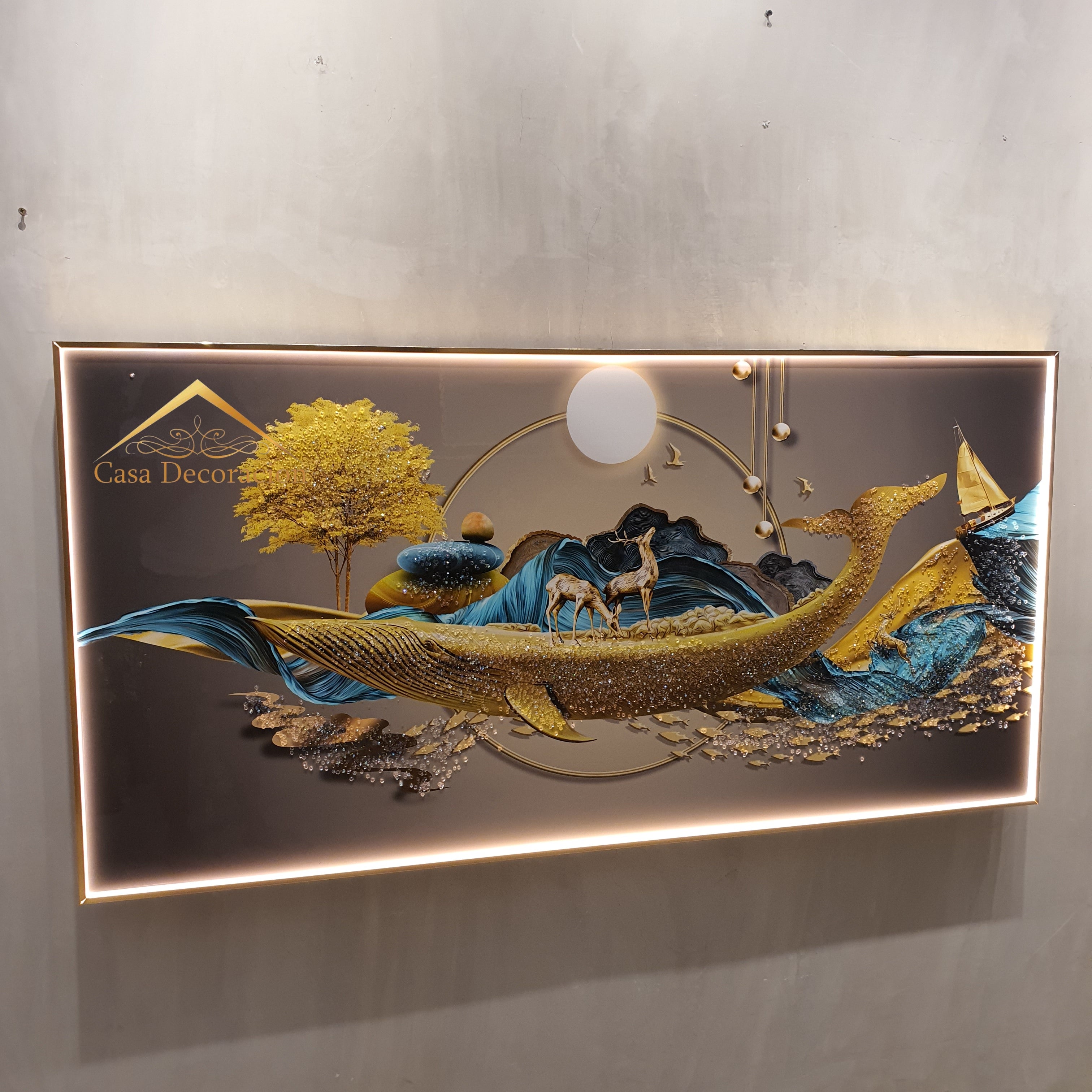 Modern Nature design Crystal Porcelain W/ 3D Embossed Beads