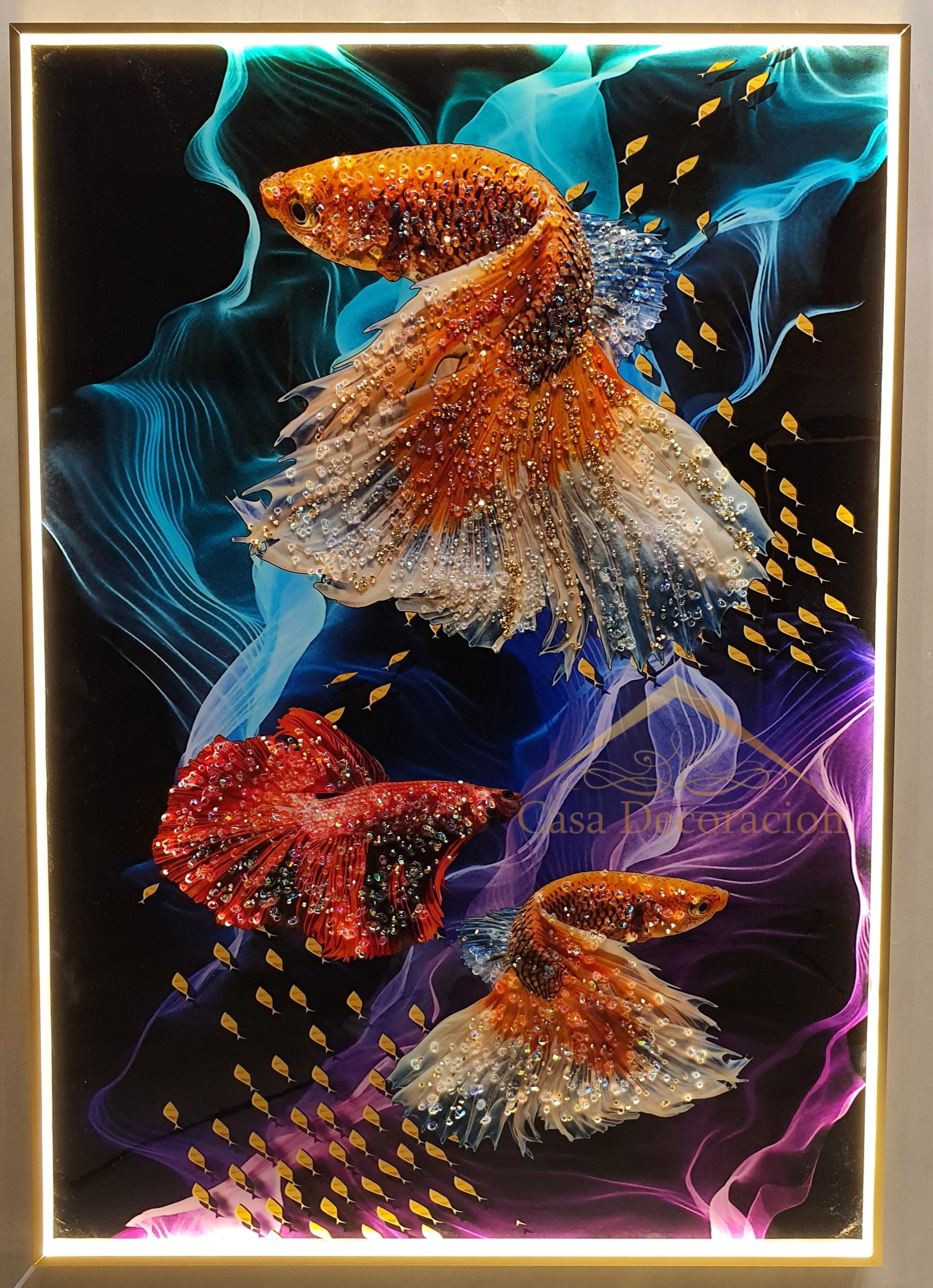 MULTICOLORED BETA FISH - SET OF 3 (100x70*3)