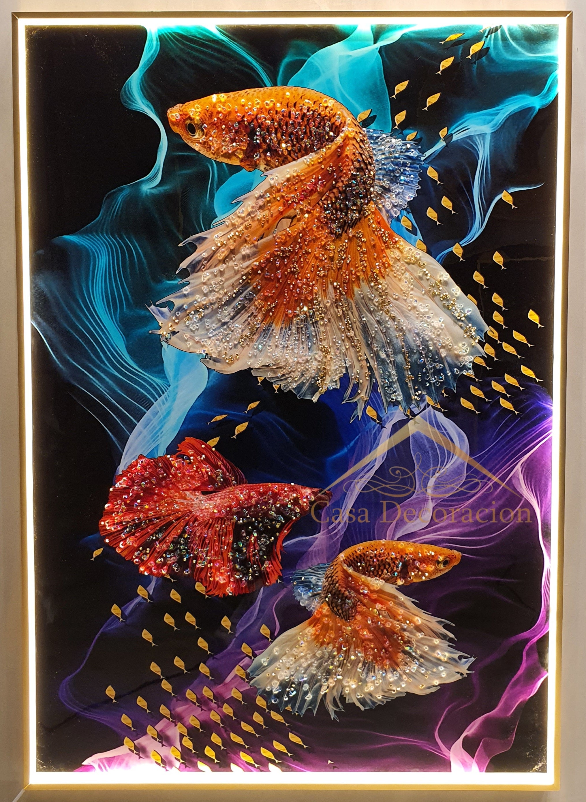 MULTICOLORED BETA FISH - SET OF 3 (100x70*3)