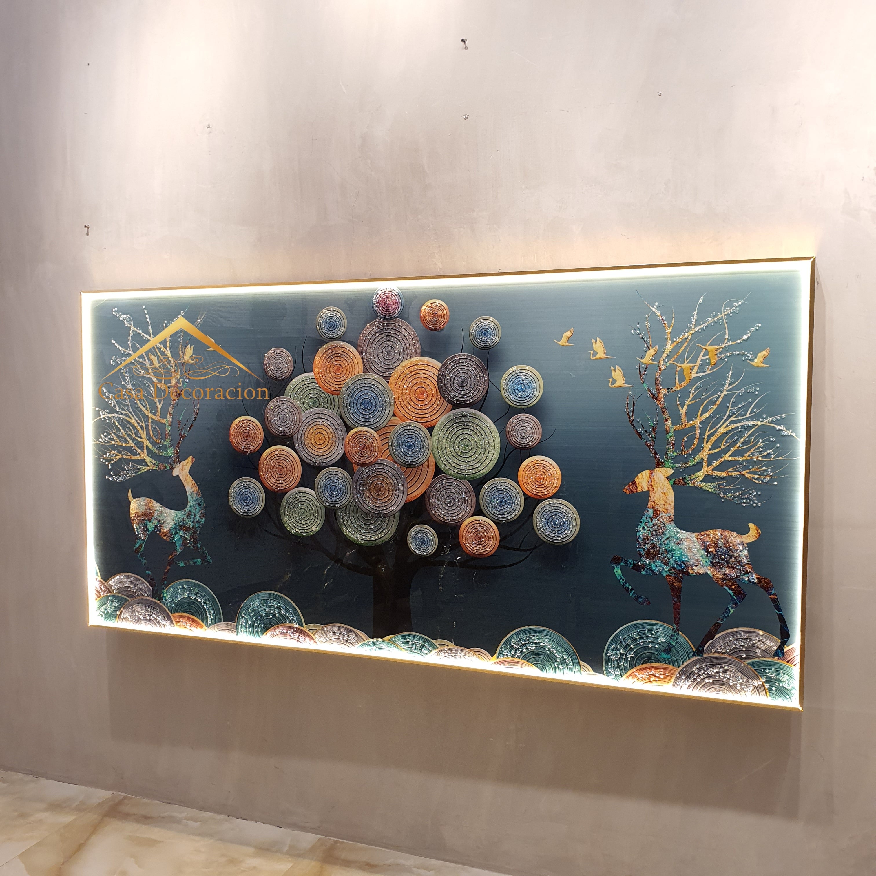 Multicolor Money Tree W/ Reindeer - Blue