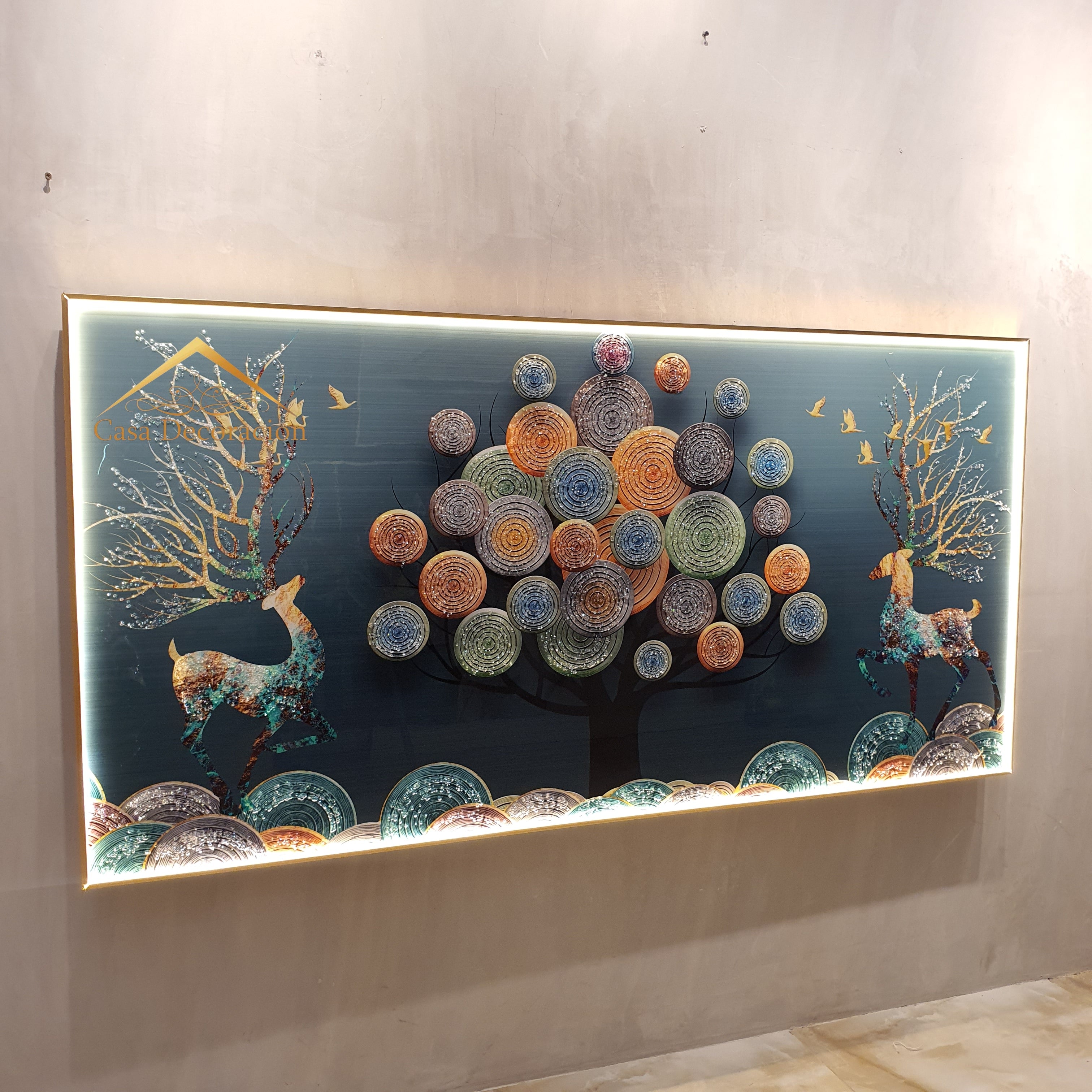 Multicolor Money Tree W/ Reindeer - Blue