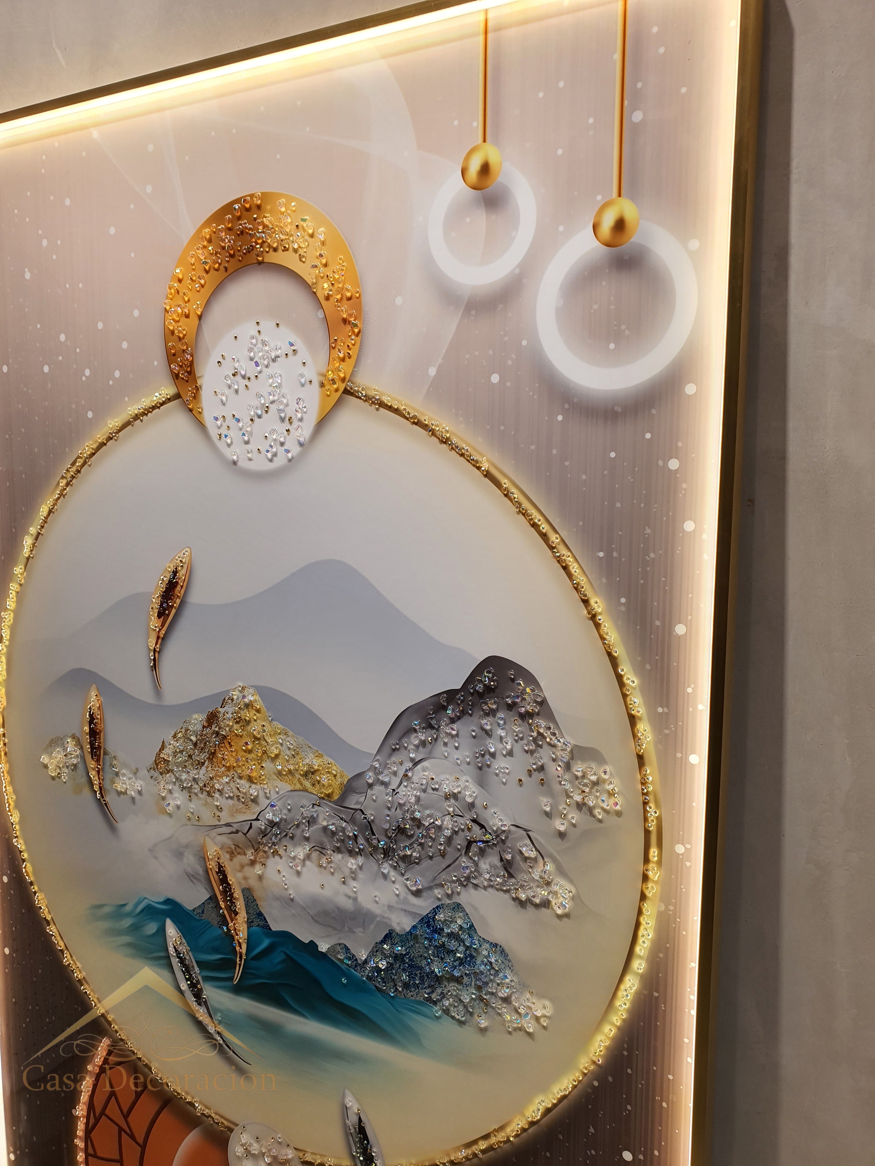 Modern Nature Design 3d Embossed Beads W/ LED Light