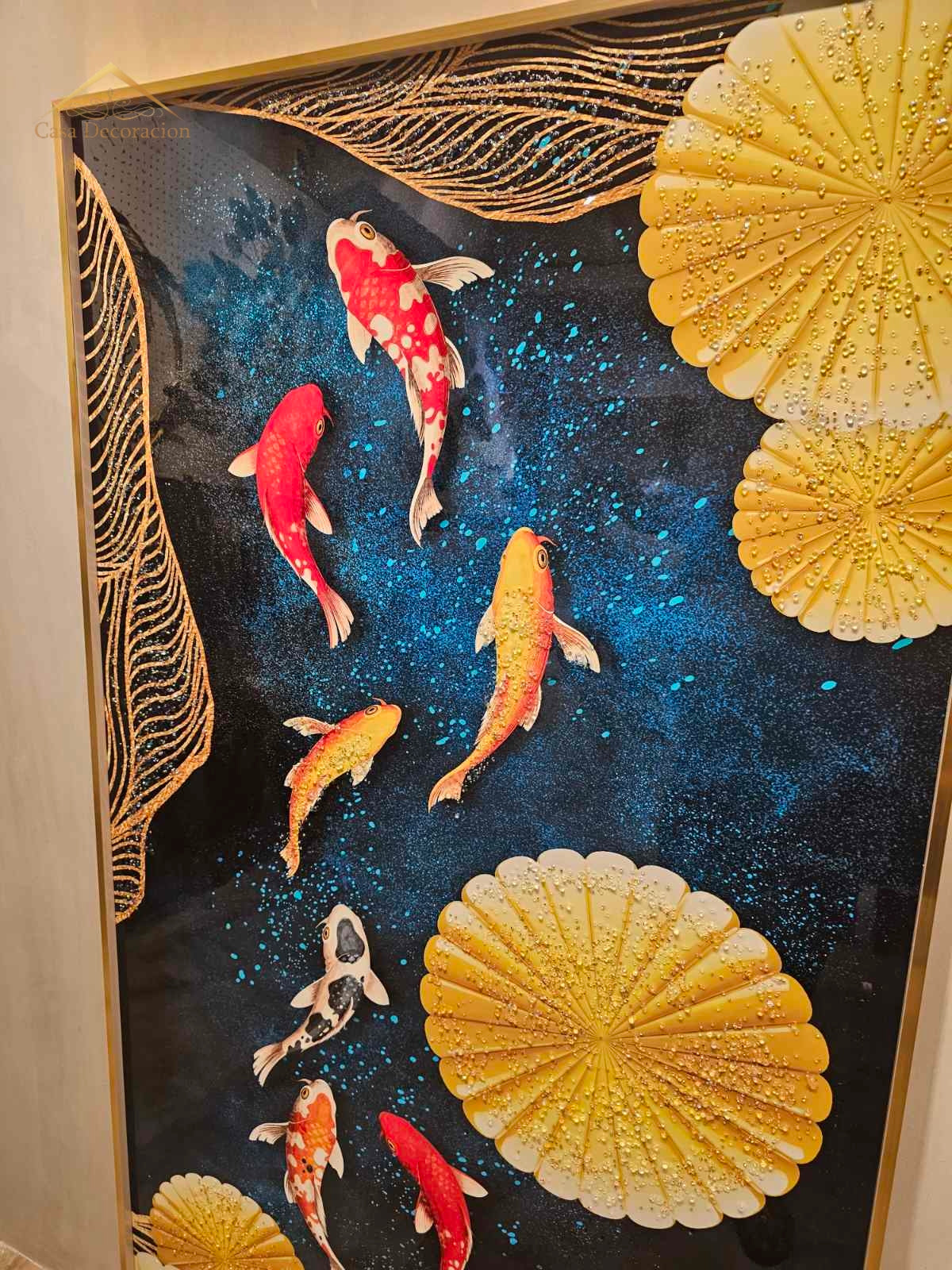 Multicolored Nine Koi Fishes 3d Embossed Beads W/ LED Light (Convertible)