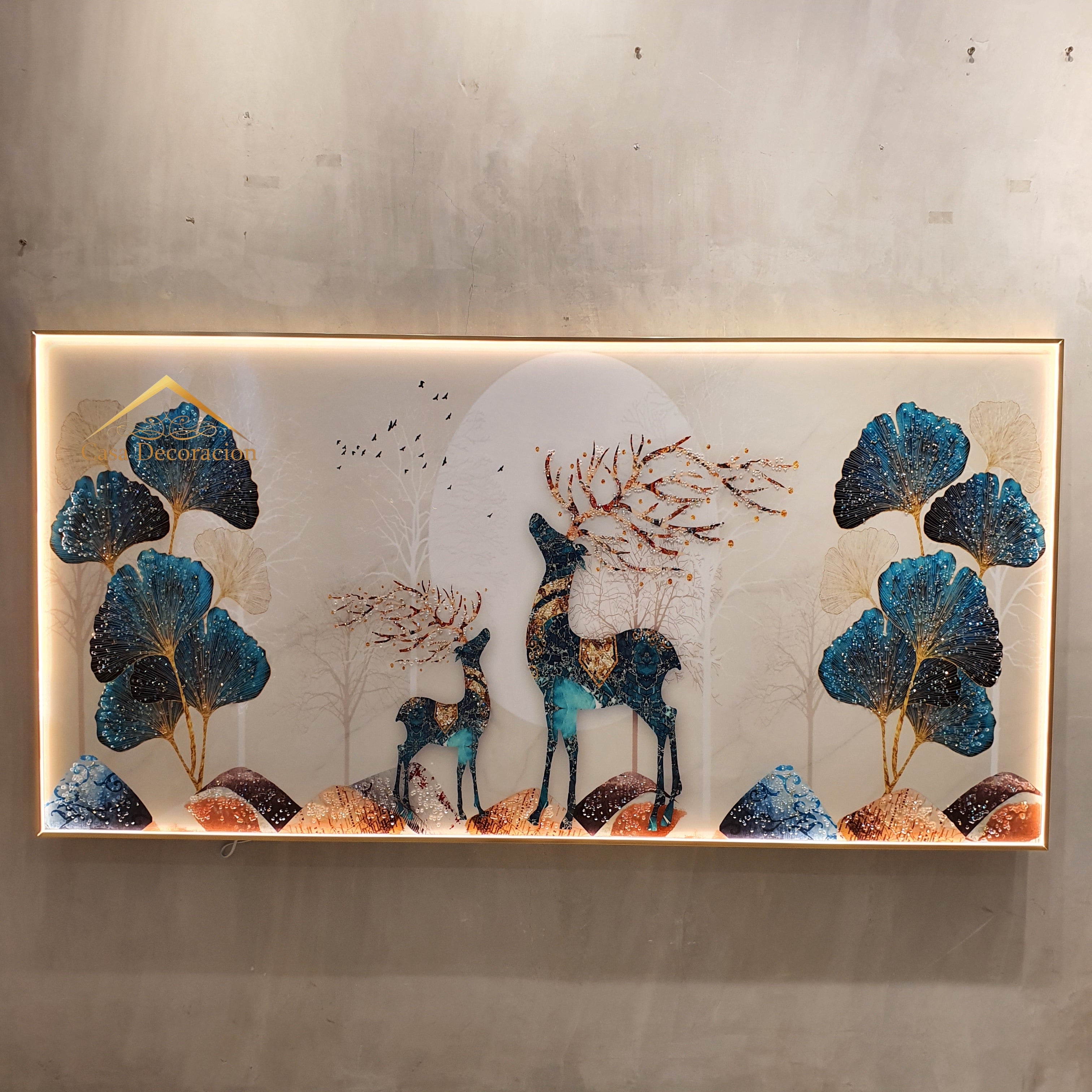 Multicolored Reindeer Porcelain Frame - Horizontal