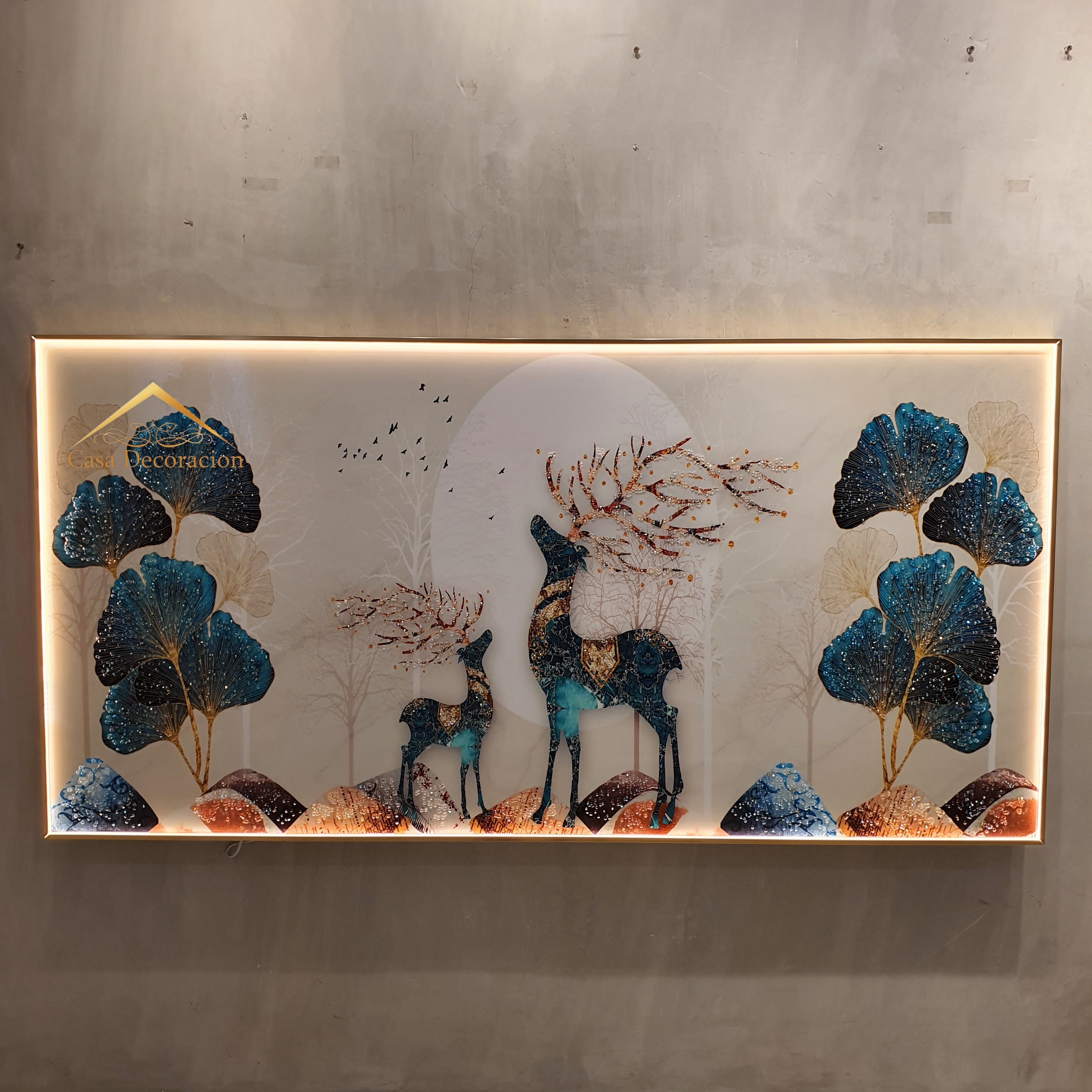 Multicolored Reindeer Porcelain Frame - Horizontal