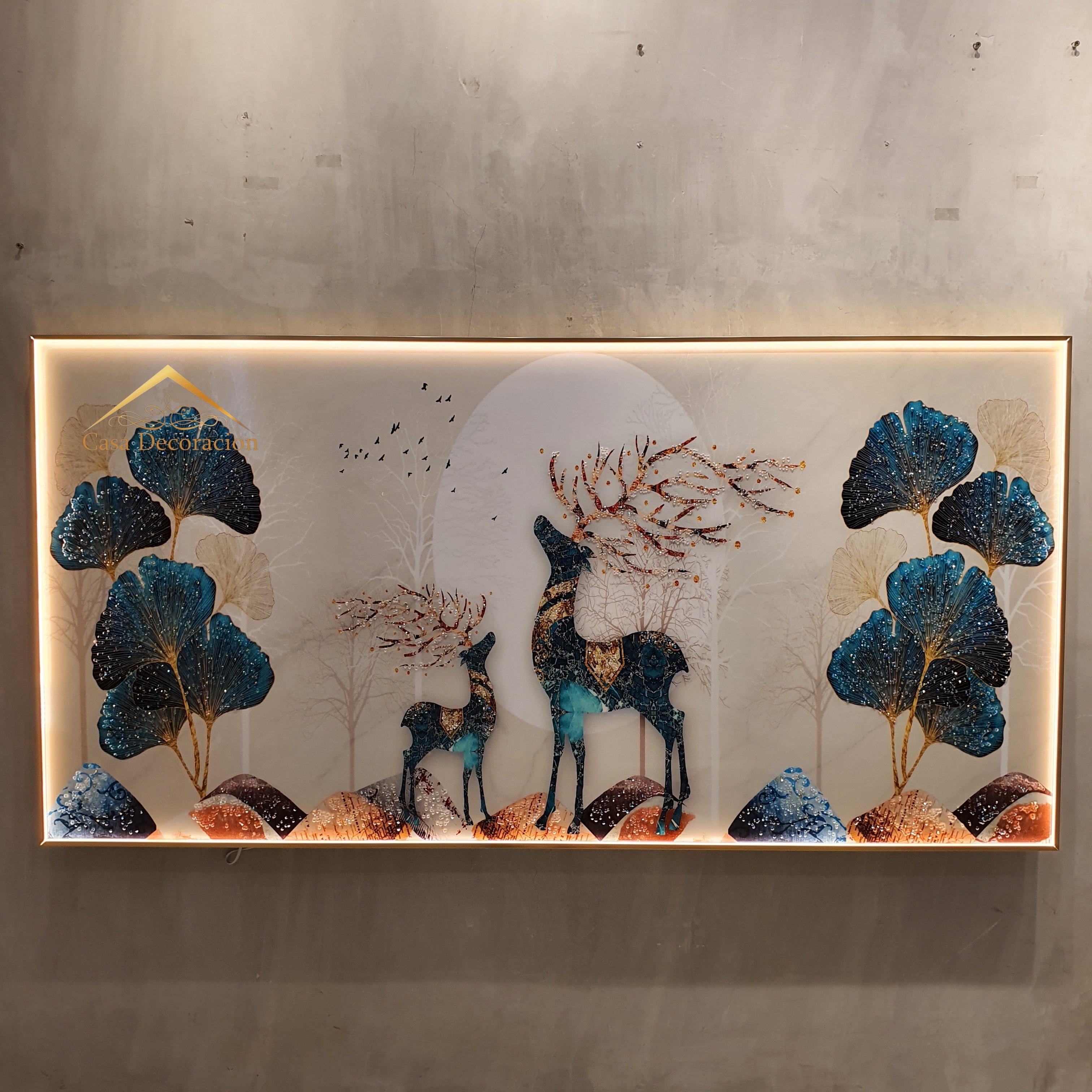 Multicolored Reindeer Porcelain Frame - Horizontal