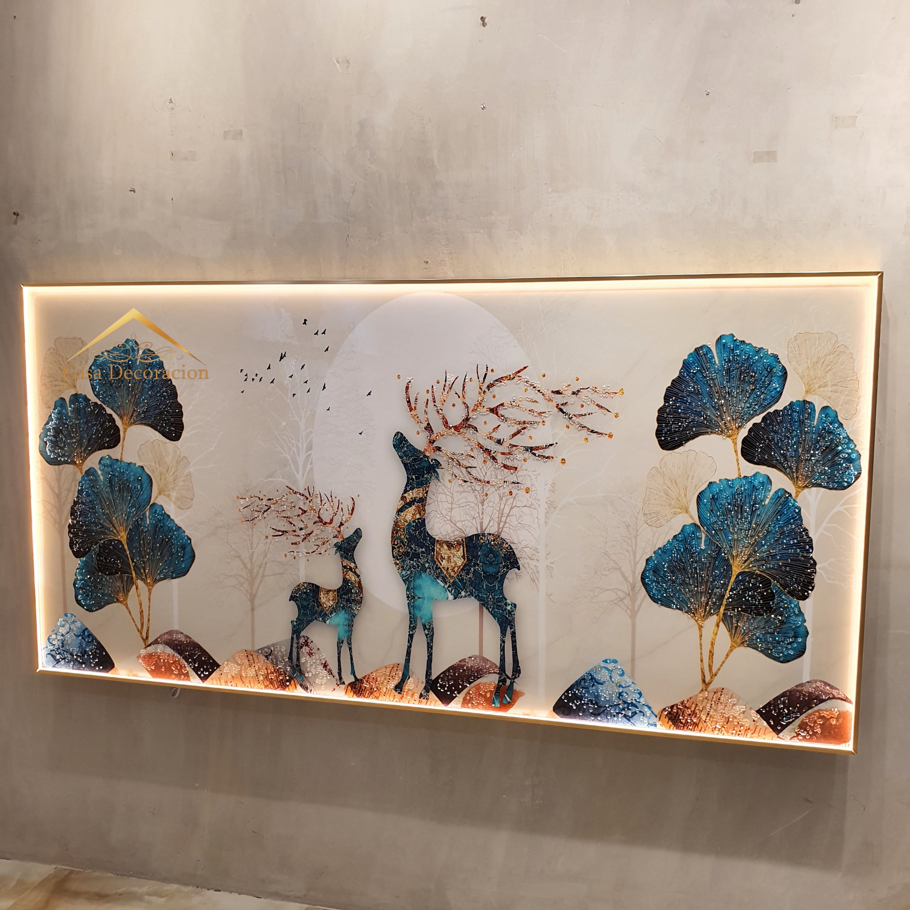 Multicolored Reindeer Porcelain Frame - Horizontal