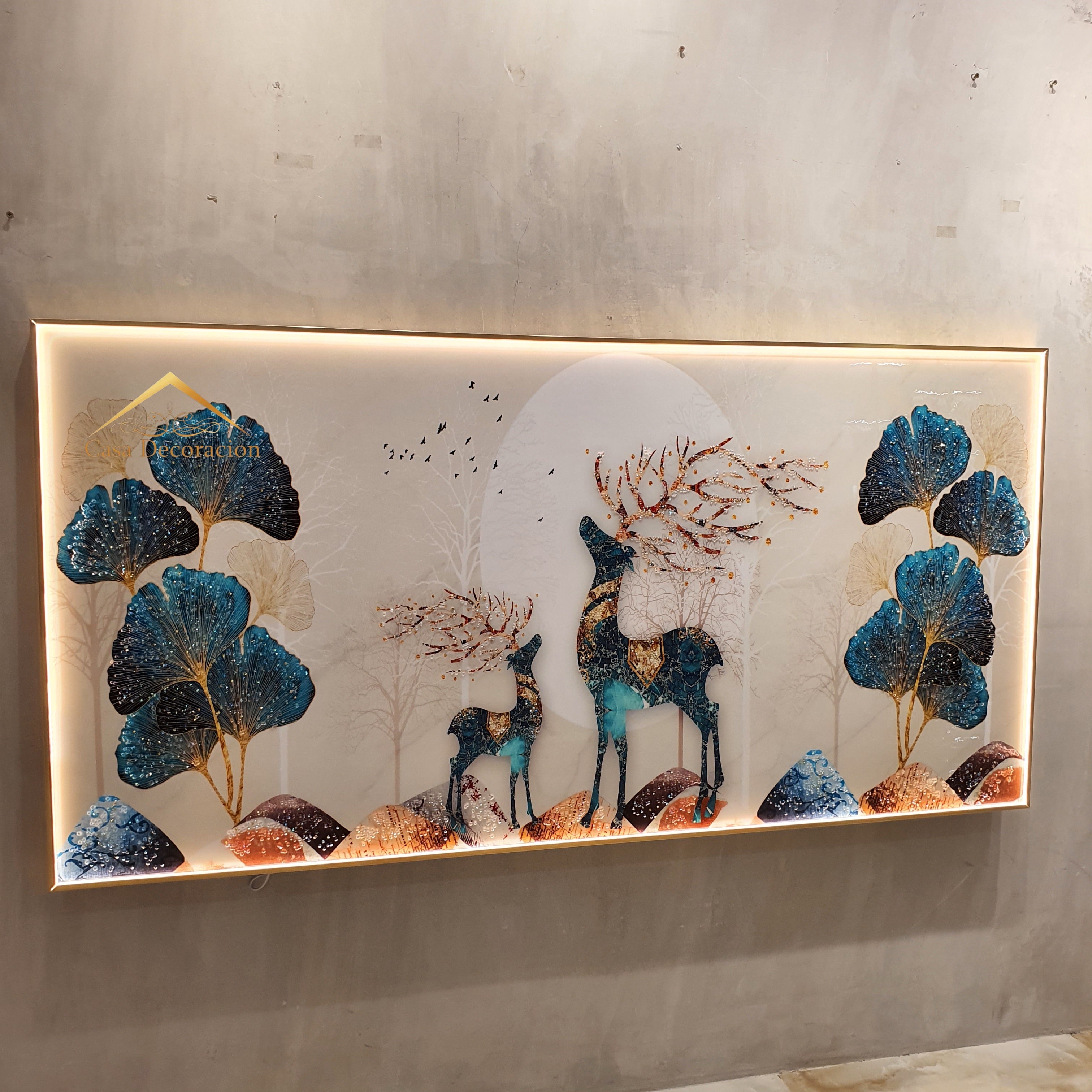 Multicolored Reindeer Porcelain Frame - Horizontal