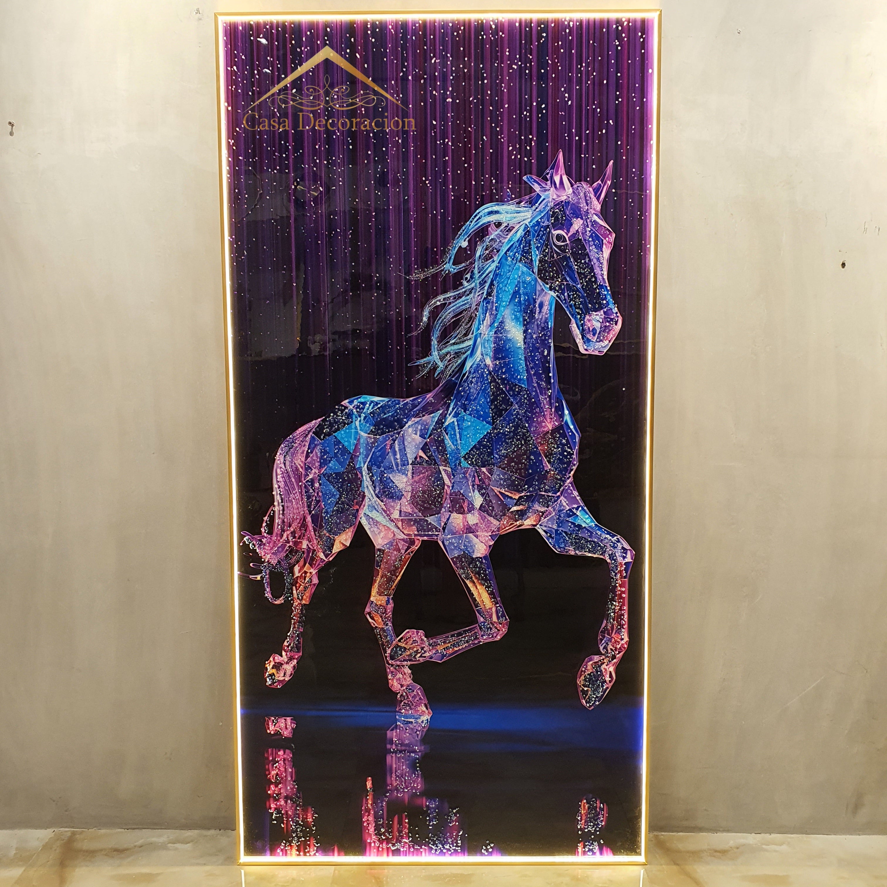 Purple Unicorn Portrait Crystal Painting