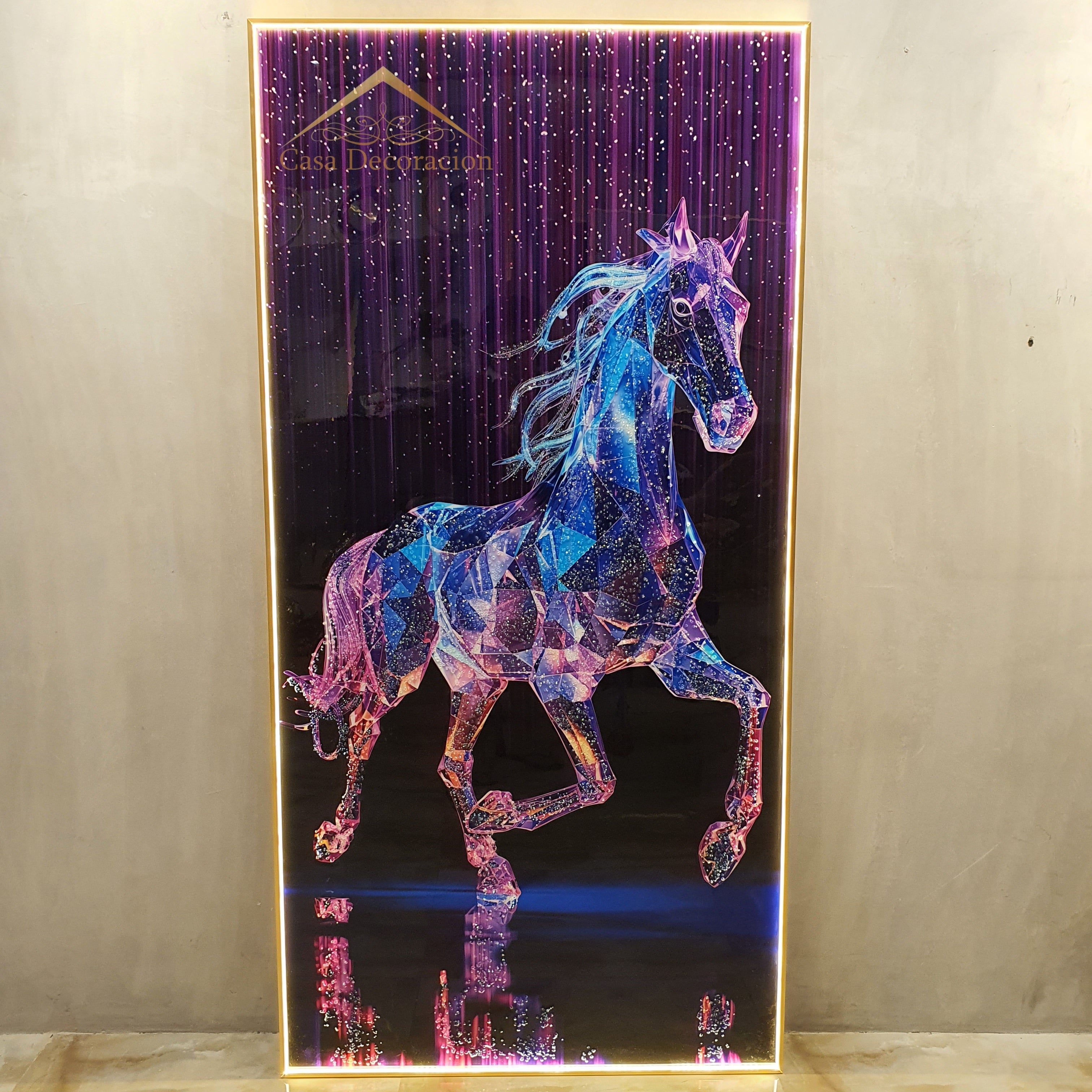 Purple Unicorn Portrait Crystal Painting