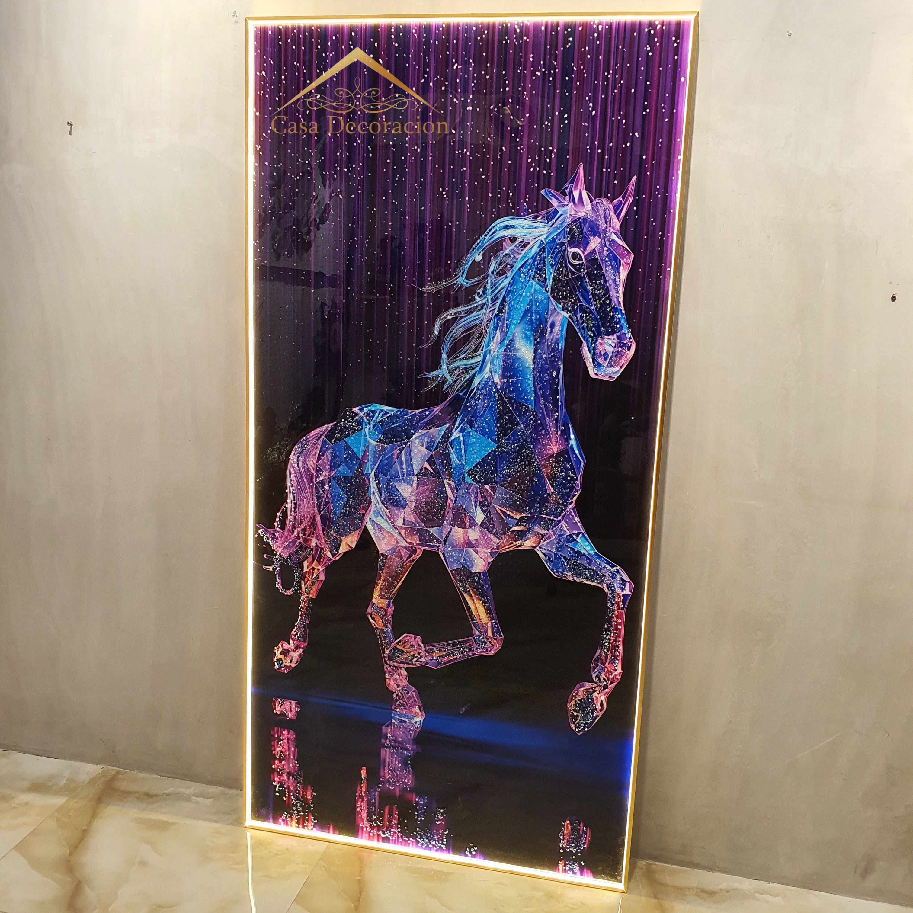 Purple Unicorn Portrait Crystal Painting