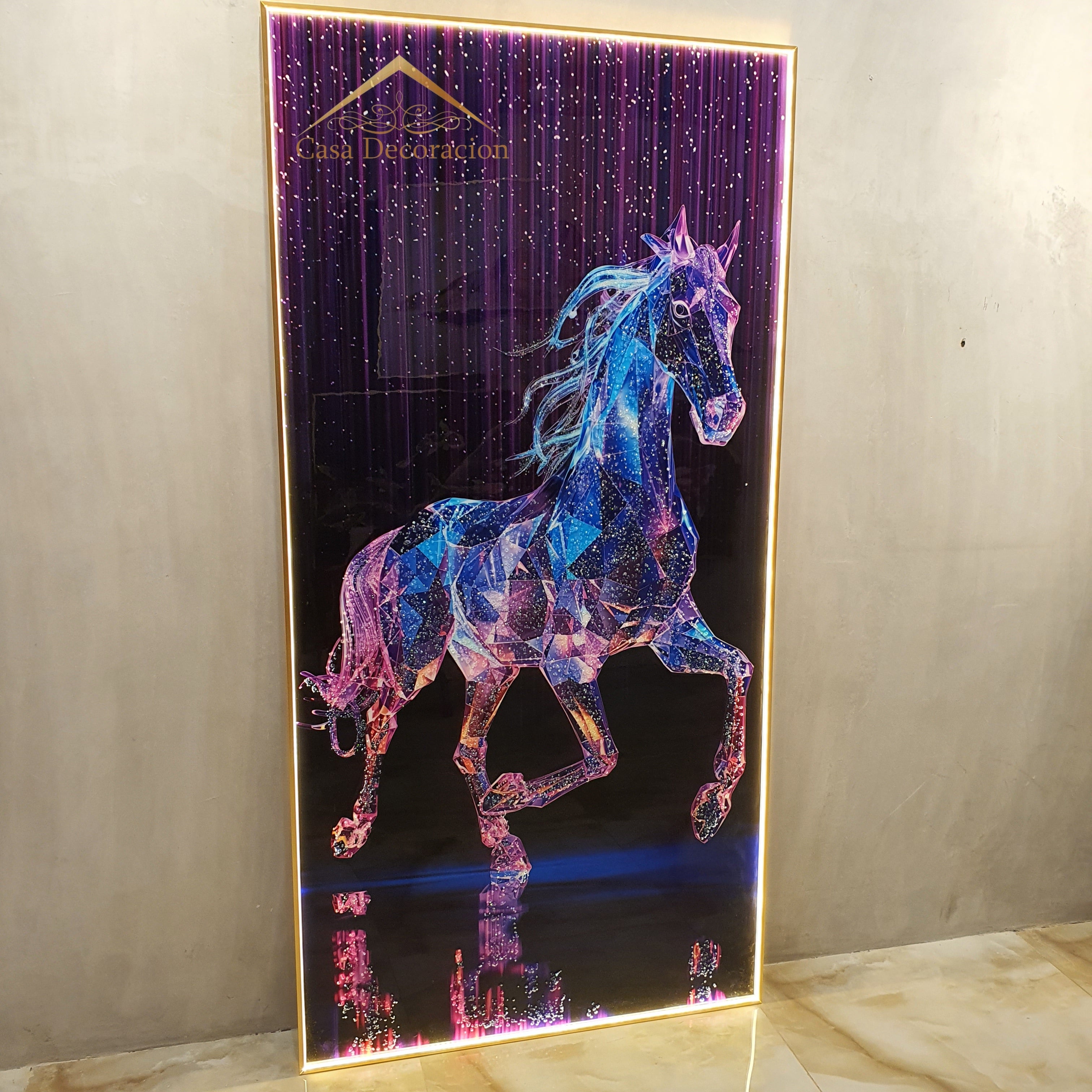 Purple Unicorn Portrait Crystal Painting